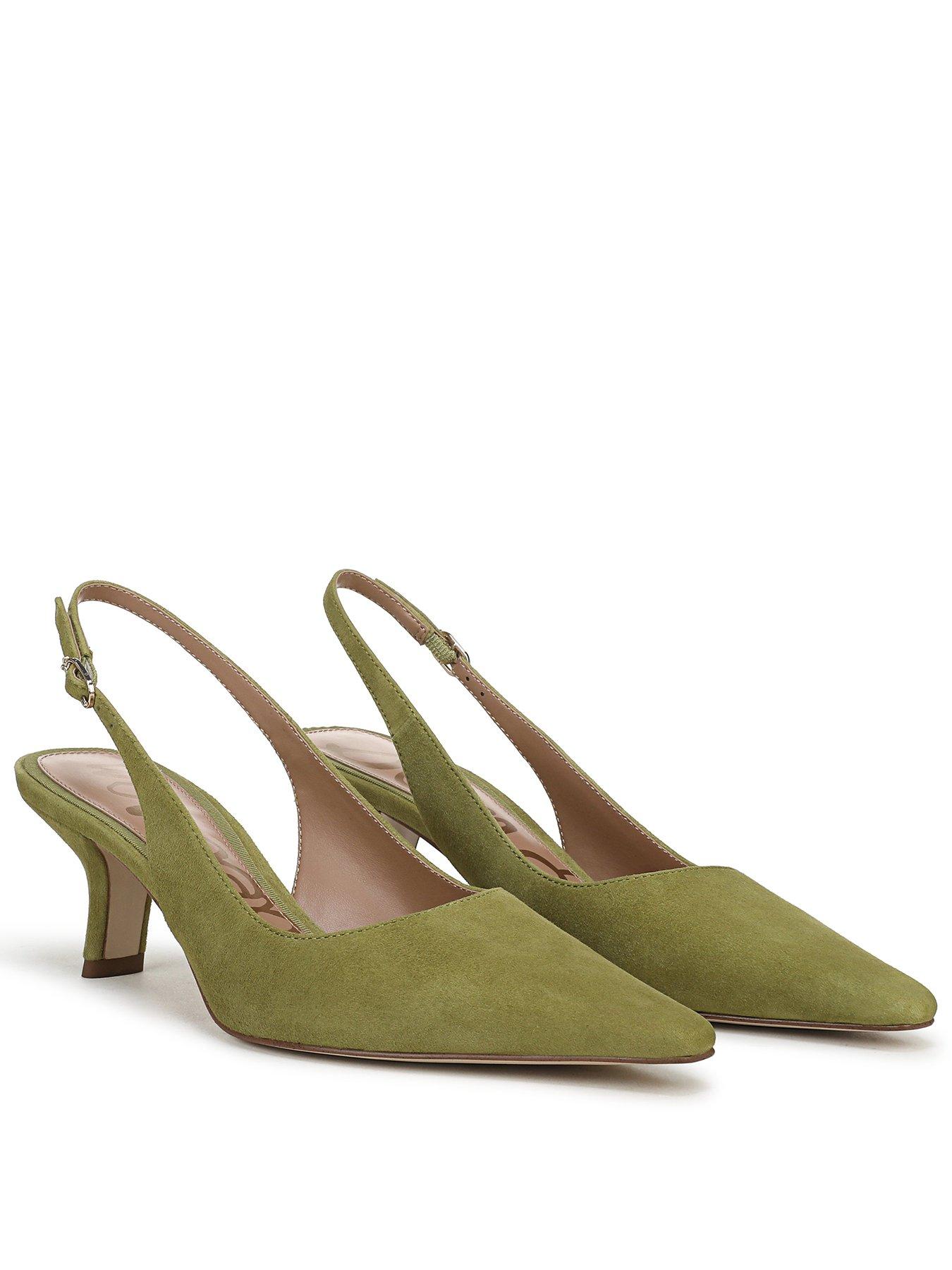 Image 1 of 5 of SAM EDELMAN Bianka Sling Back Heeled Pump - Olive Green