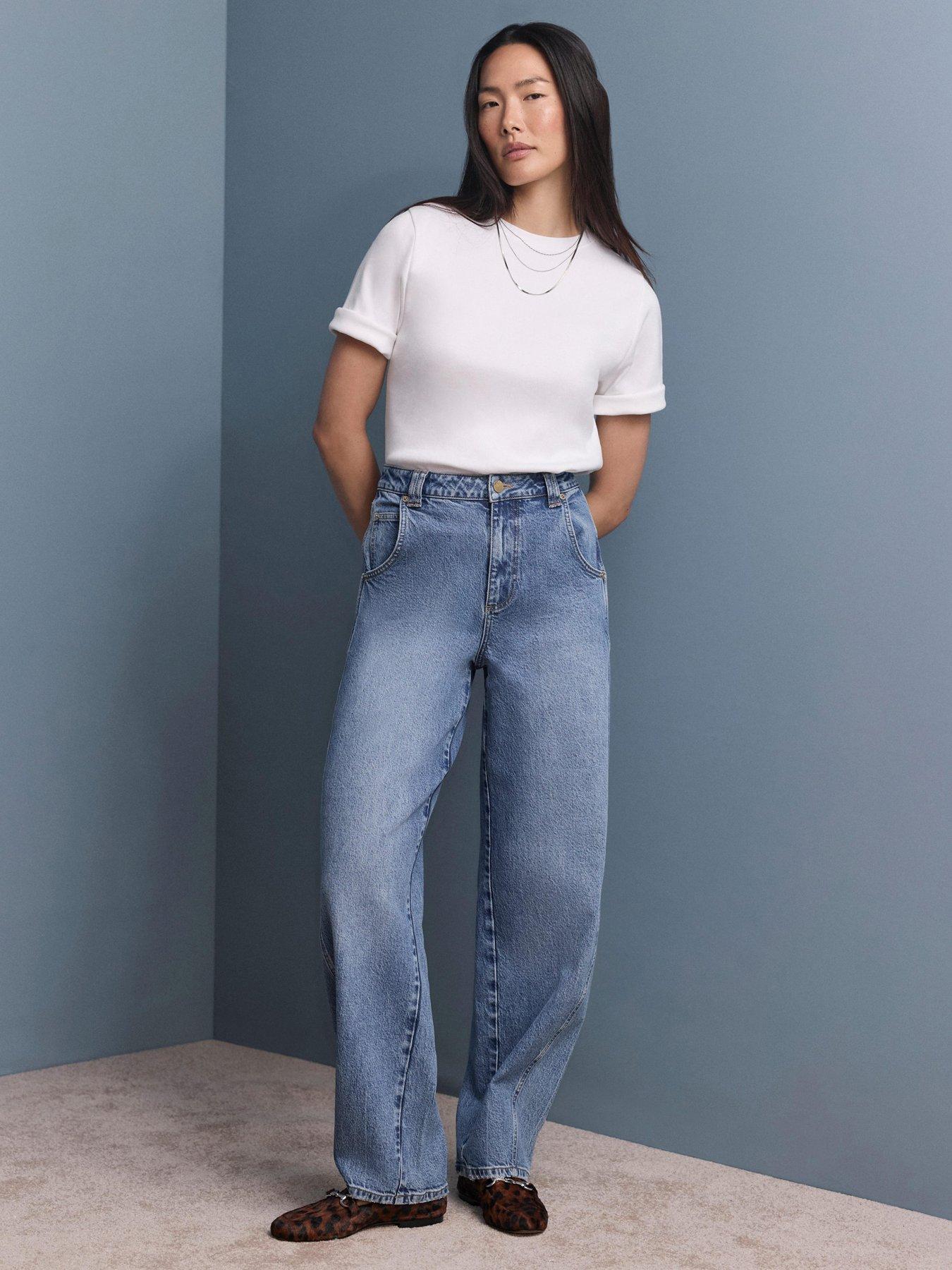 Image 1 of 6 of Mint Velvet Indigo Relaxed Barrel Jeans - Blue