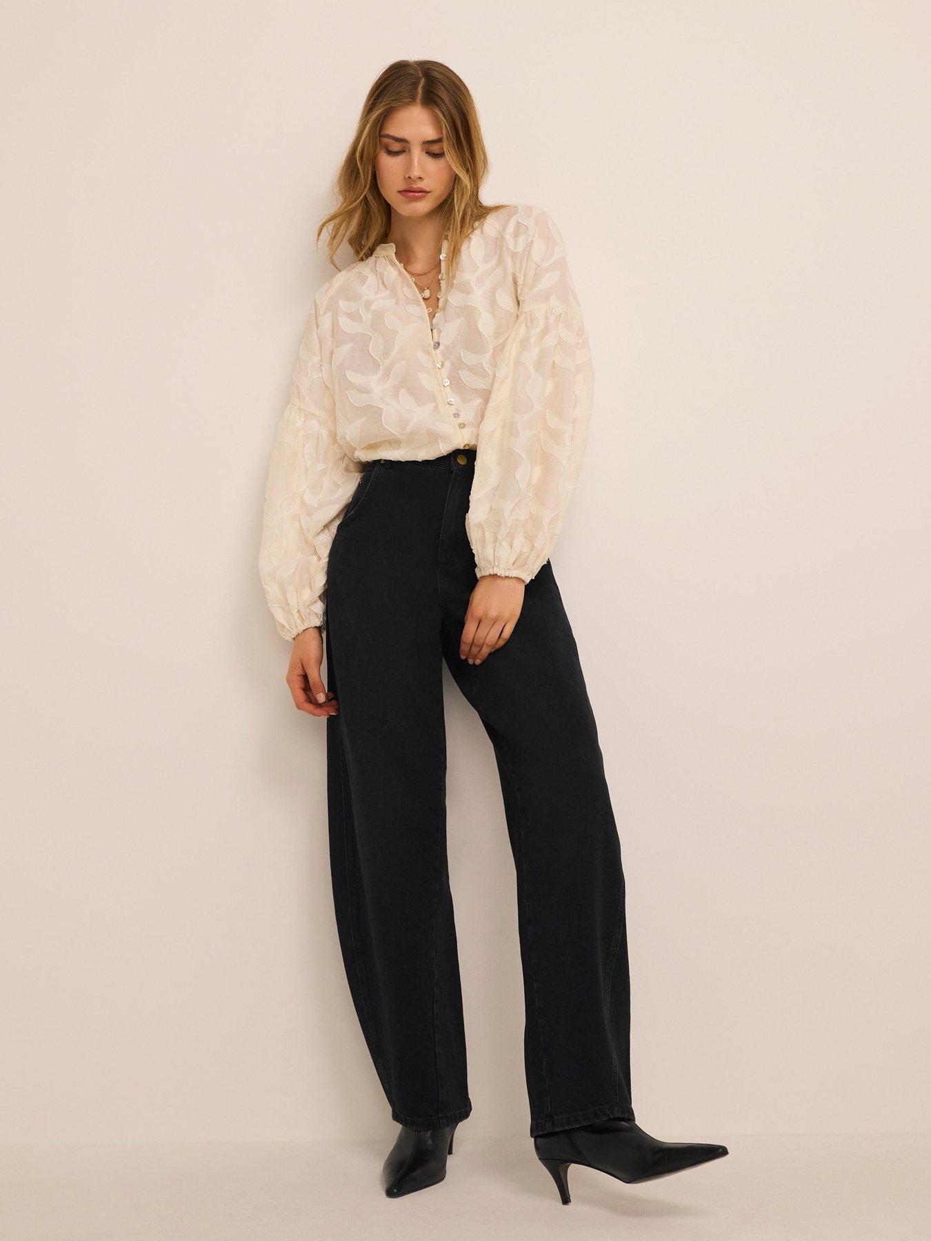 Image 2 of 6 of Mint Velvet Relaxed Barrel Leg Jeans - Black