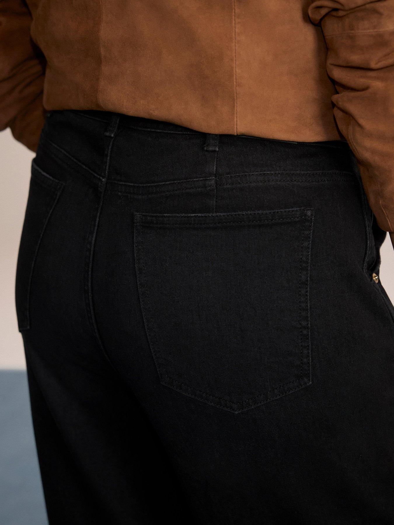 Image 4 of 6 of Mint Velvet Relaxed Barrel Leg Jeans - Black