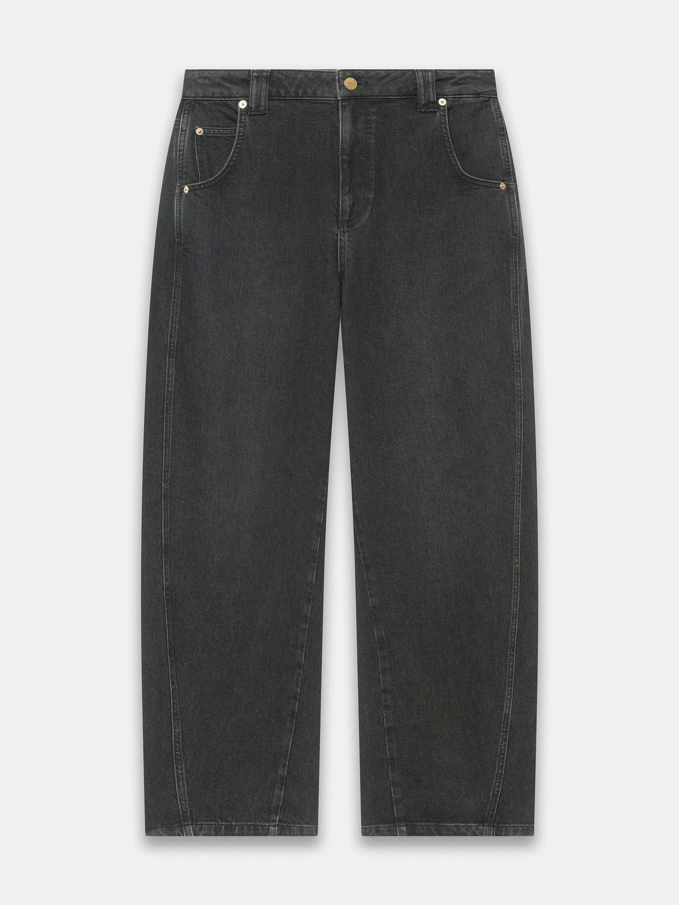 Image 5 of 6 of Mint Velvet Relaxed Barrel Leg Jeans - Black