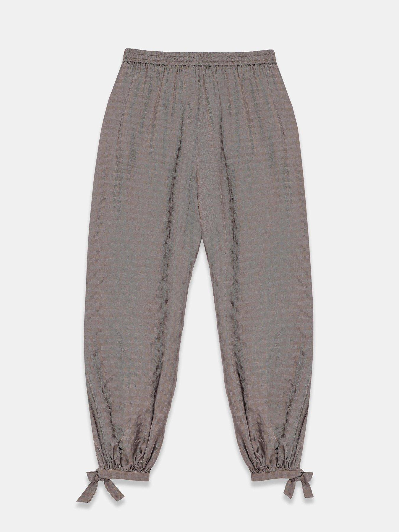 Image 6 of 6 of Mint Velvet Checked Soft Balloon Trousers - Brown