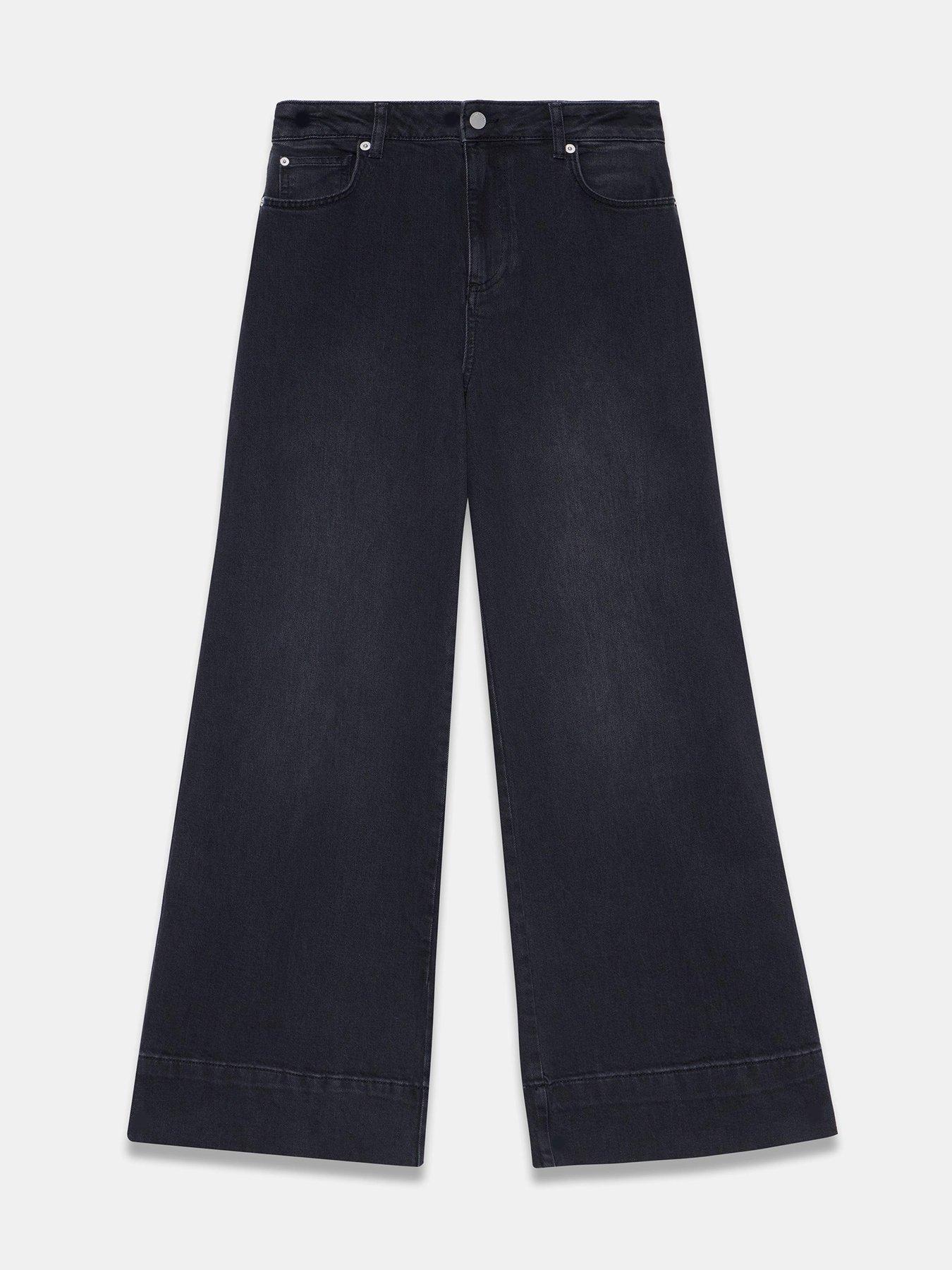 Image 5 of 6 of Mint Velvet Women's Wide Leg High Rise Jeans - Black