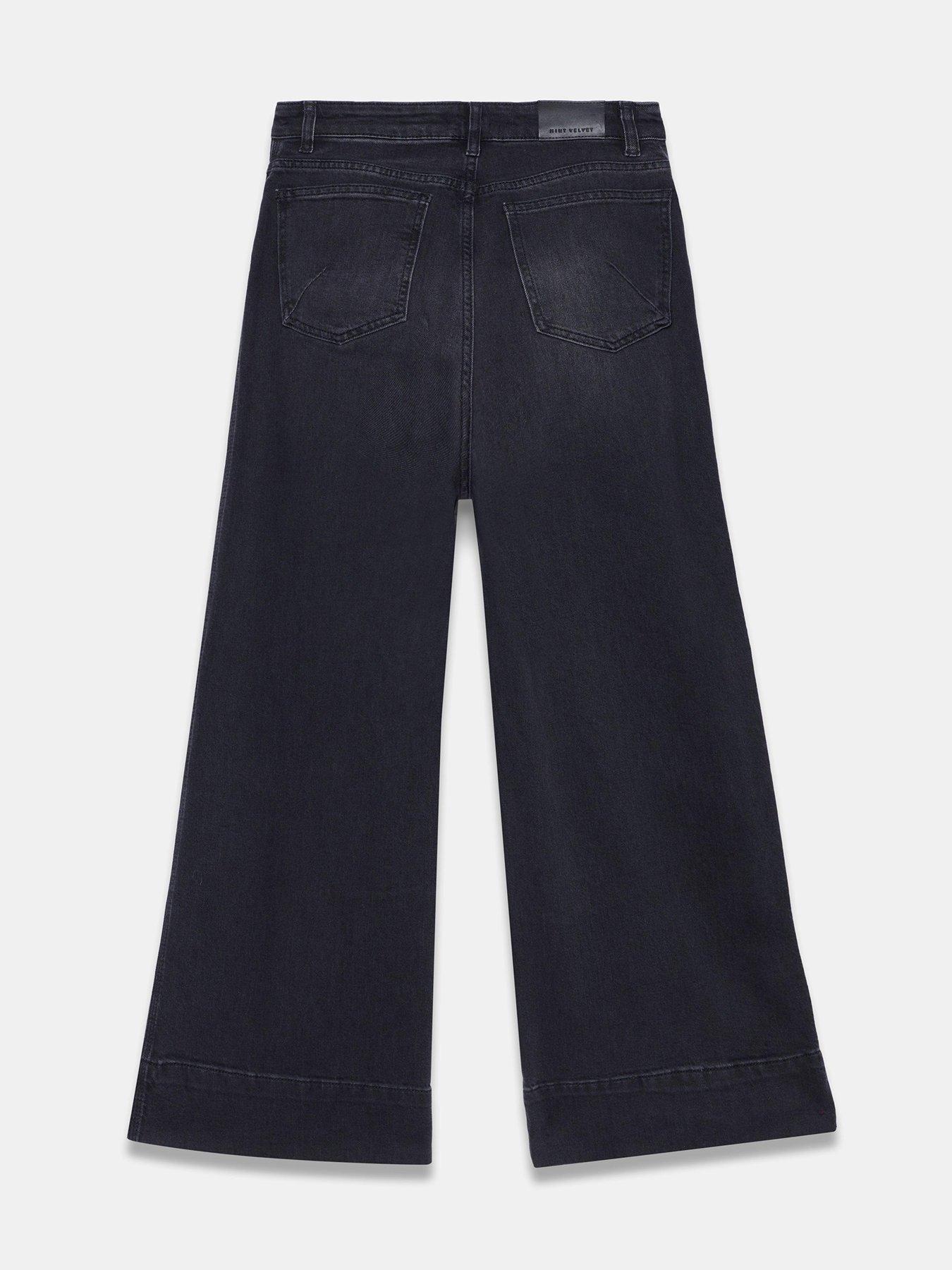 Image 6 of 6 of Mint Velvet Women's Wide Leg High Rise Jeans - Black