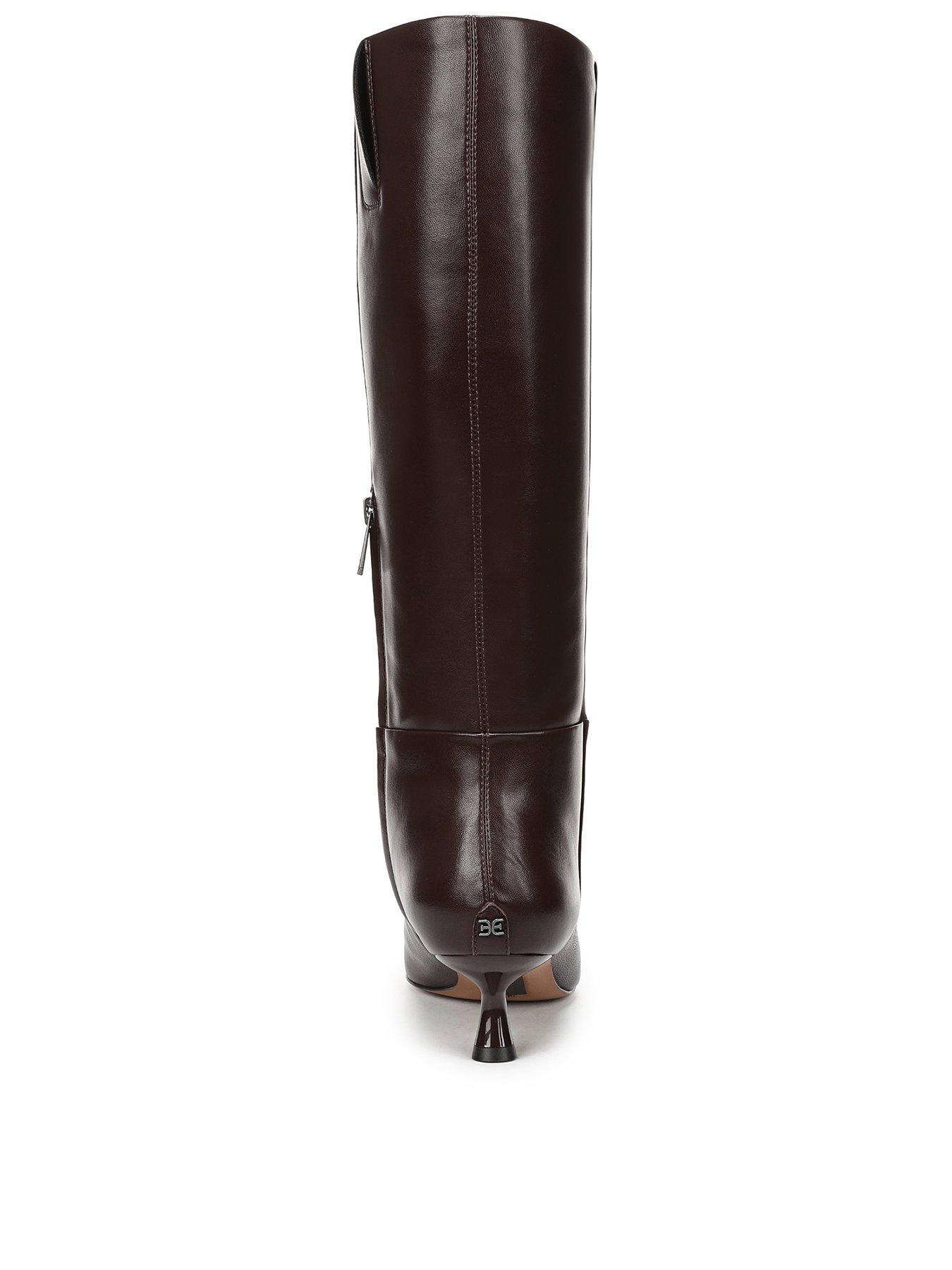 Image 3 of 5 of SAM EDELMAN Renee Pointed Leather Knee High Boot - Brown