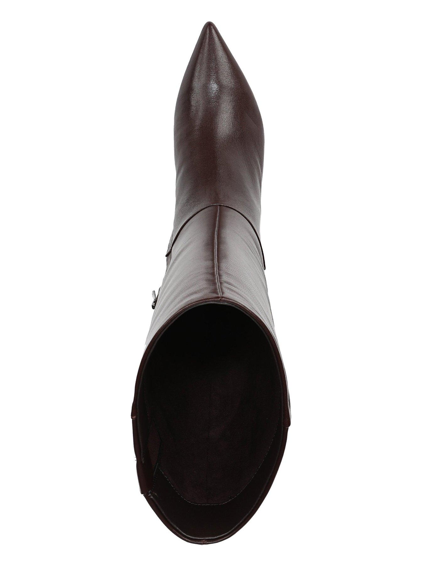 Image 4 of 5 of SAM EDELMAN Renee Pointed Leather Knee High Boot - Brown
