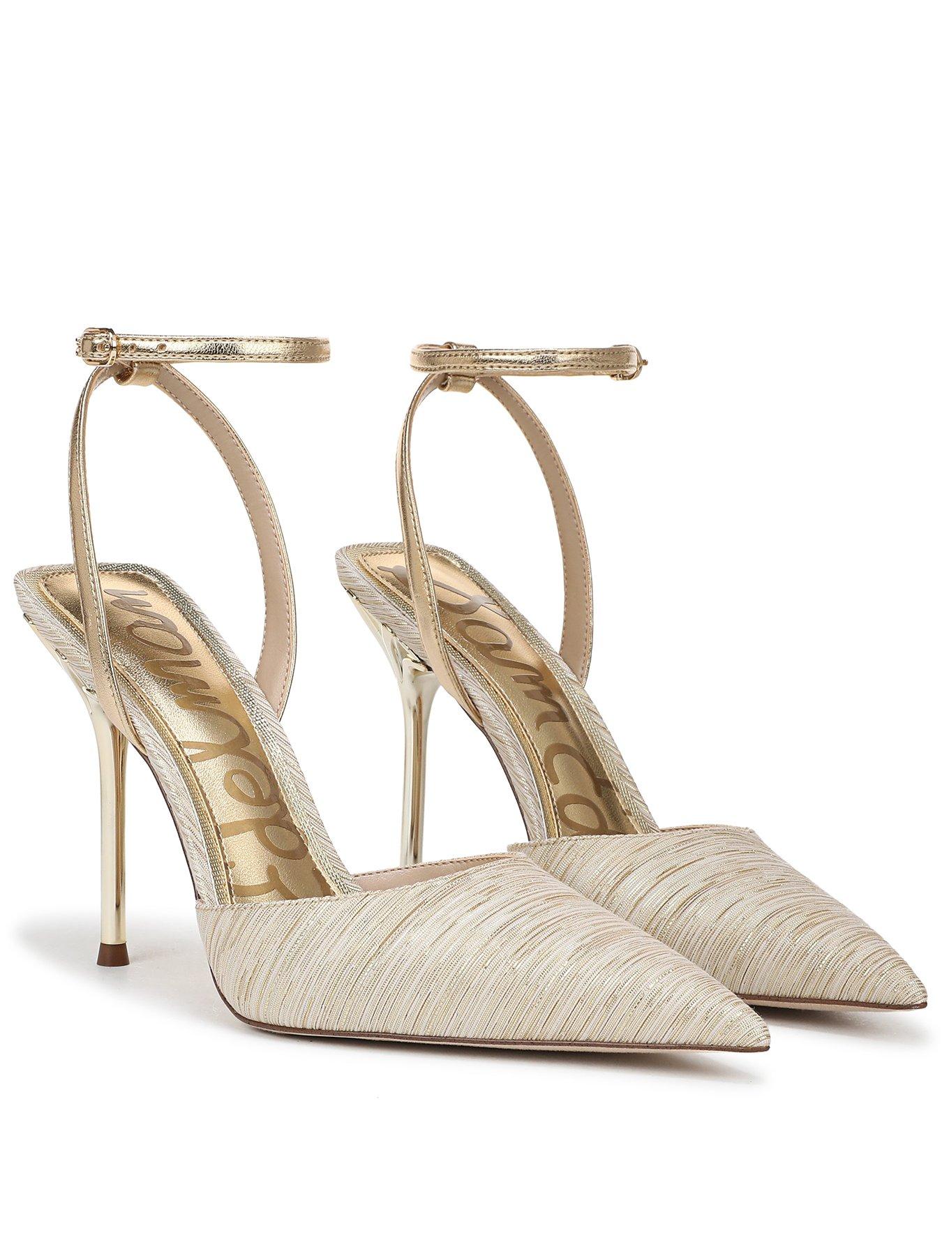 SAM EDELMAN Osha Ankle Strap Court Heel - Amber Gold