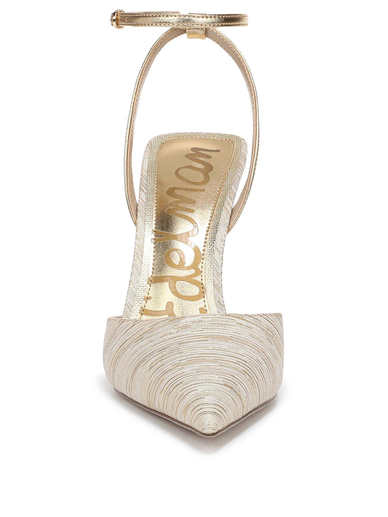 Image 2 of 5 of SAM EDELMAN Osha Ankle Strap Court Heel - Amber Gold