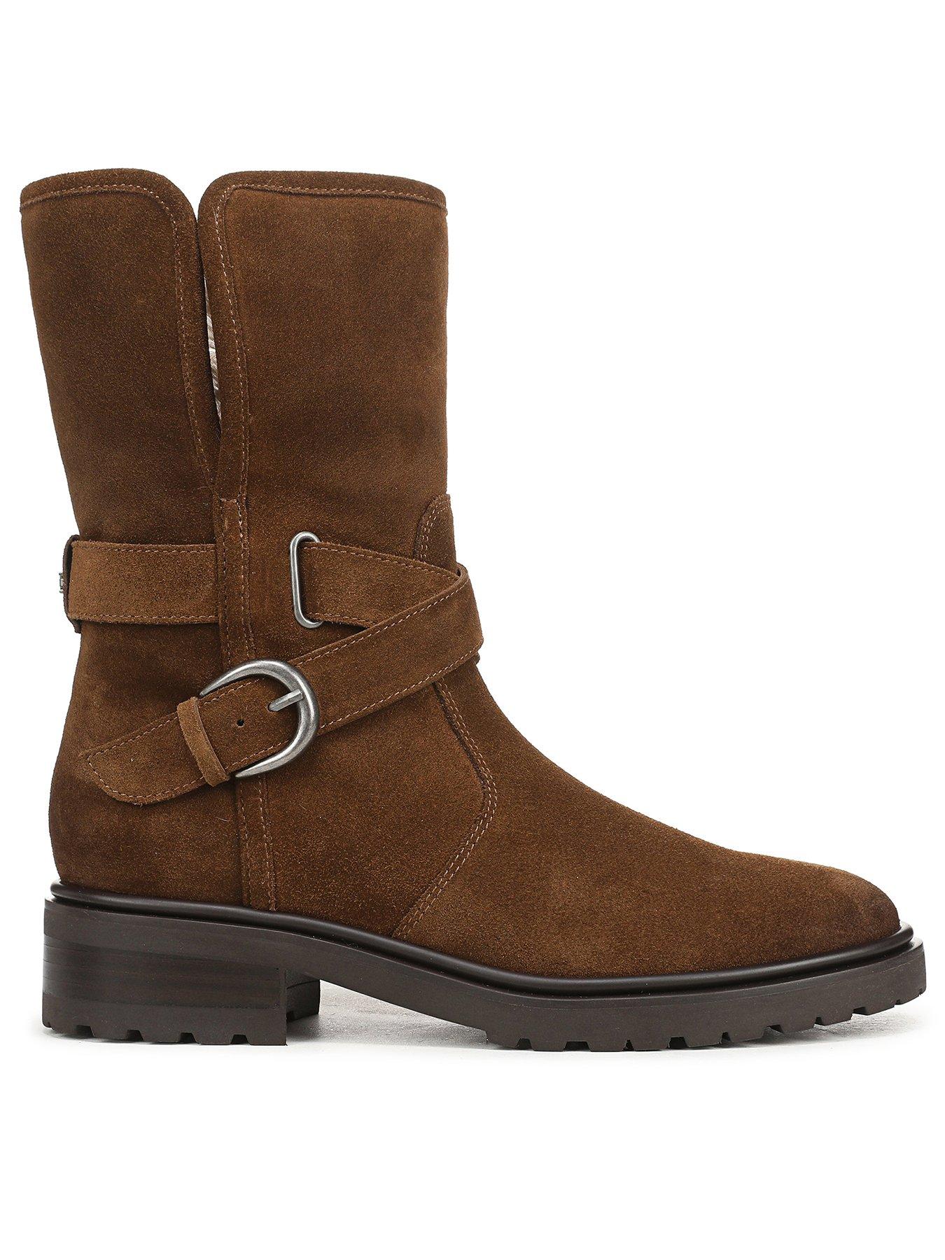 Image 1 of 6 of SAM EDELMAN Sophi Buckle Fur Lined Calf Boot - Brown