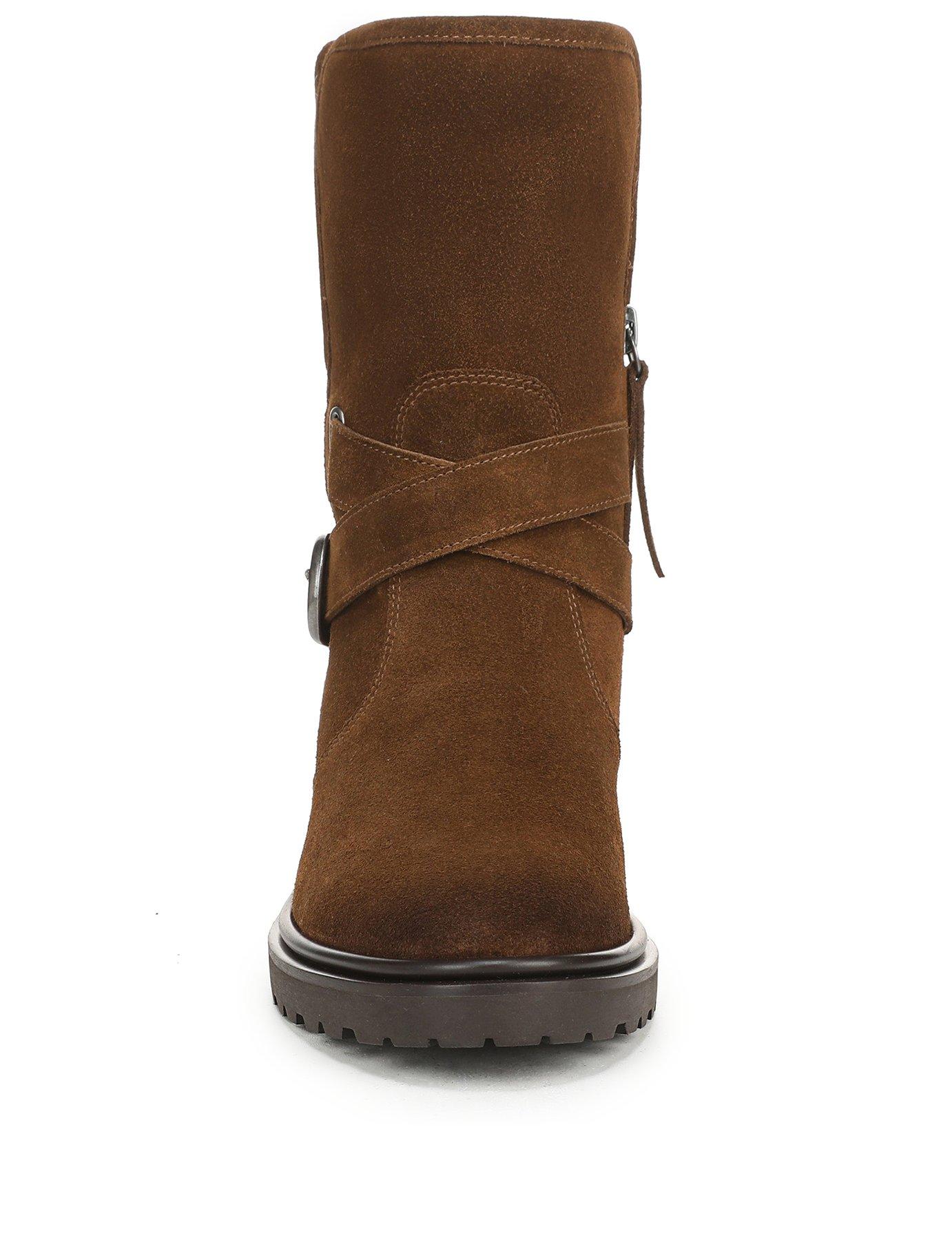 Image 2 of 6 of SAM EDELMAN Sophi Buckle Fur Lined Calf Boot - Brown