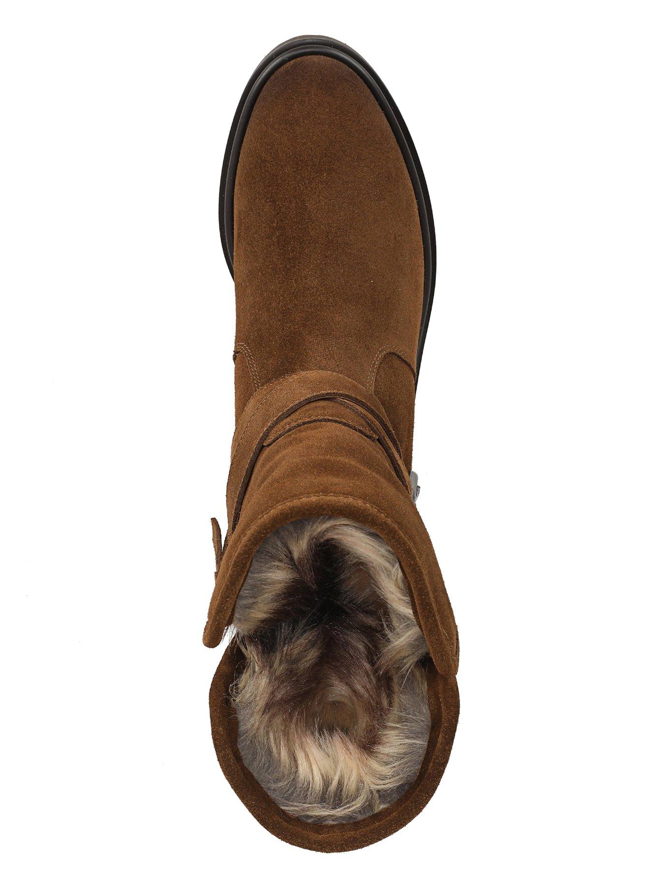 Image 4 of 6 of SAM EDELMAN Sophi Buckle Fur Lined Calf Boot - Brown