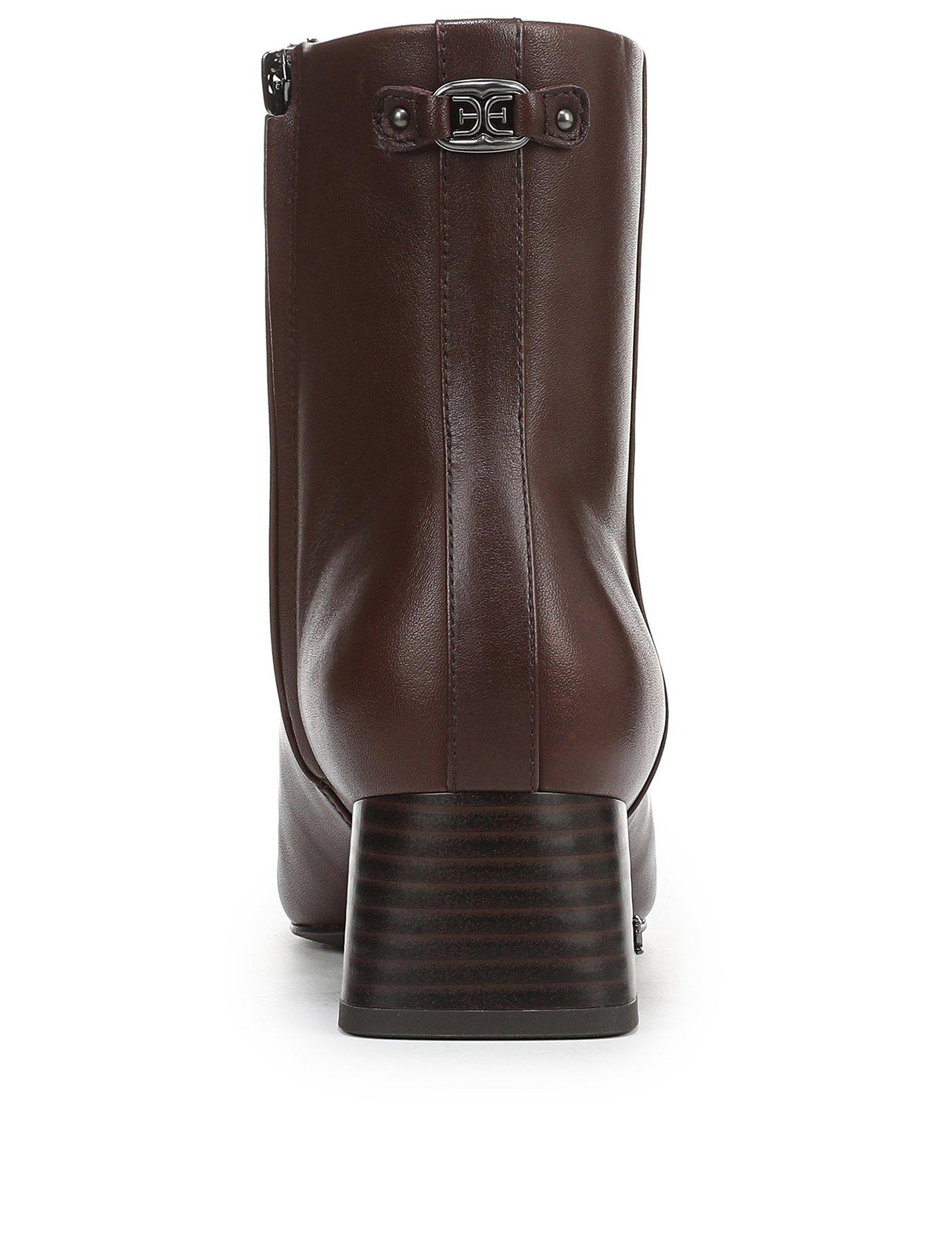Image 3 of 5 of SAM EDELMAN Paige Block Heel Ankle Boot - Brown Leather