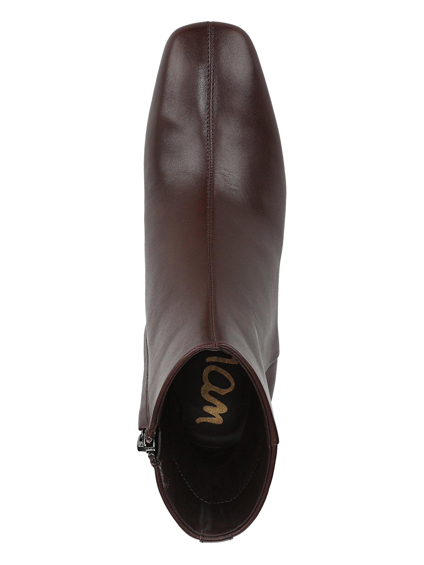 Image 4 of 5 of SAM EDELMAN Paige Block Heel Ankle Boot - Brown Leather