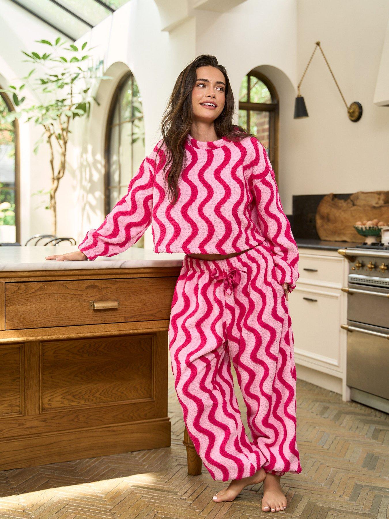 Image 2 of 4 of Jim Jam The Label Pink Textured Lounge Set - Pink