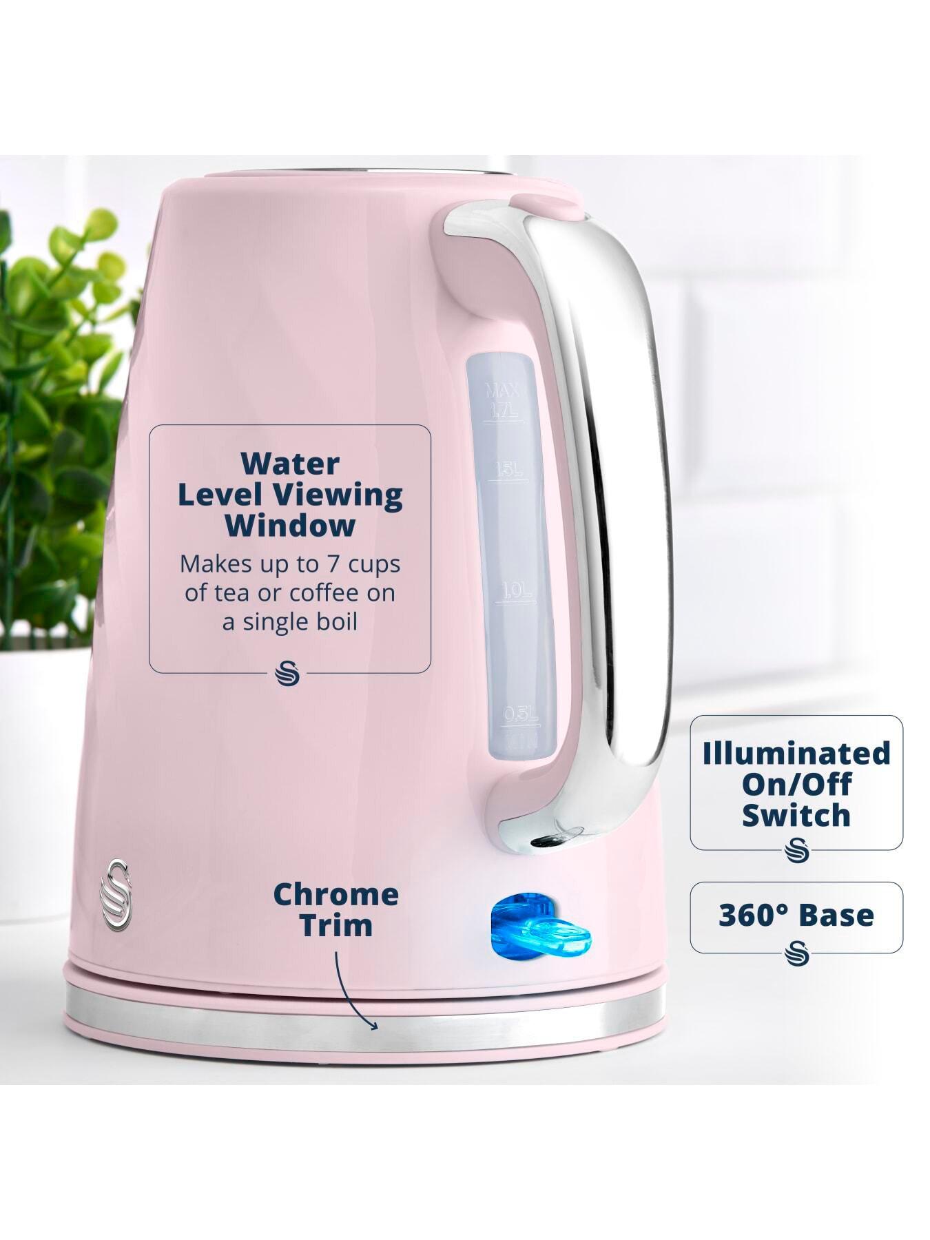 Image 4 of 7 of Swan Windsor 1.7L Kettle - Rapid Boil, Anti-Slip Feet, 3kW - Pink
