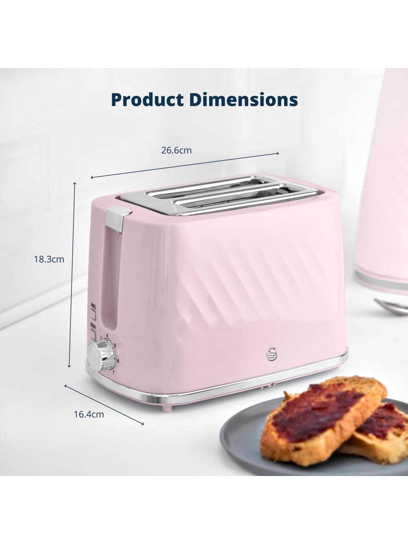 Image 6 of 7 of Swan Windsor 2 Slice Toaster with 7 Browning Levels, 900W, Pink