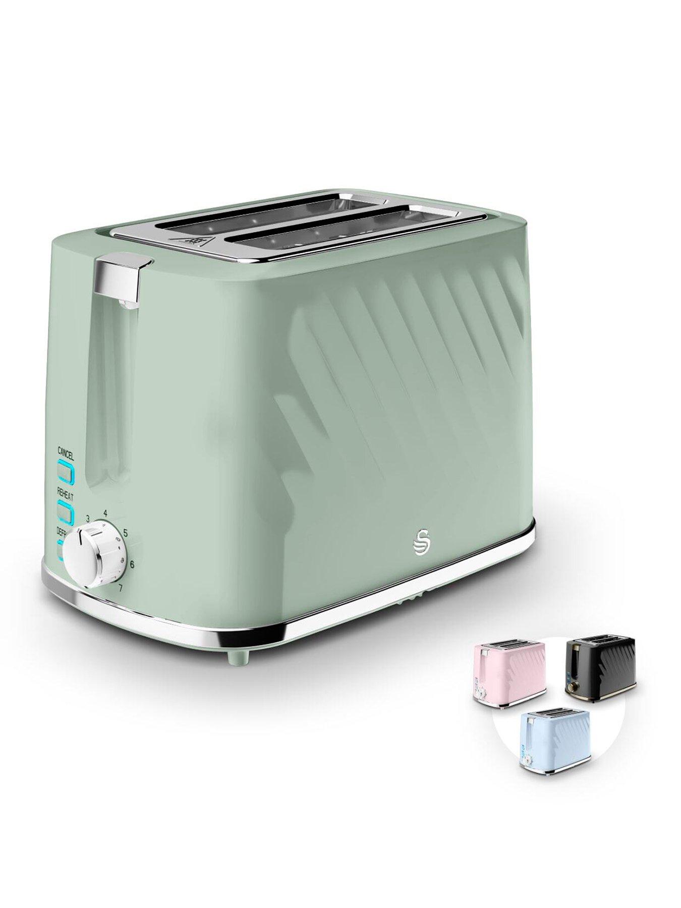 Image 1 of 7 of Swan Windsor 2 Slice Toaster with 7 Browning Levels, 900W, Sage Green