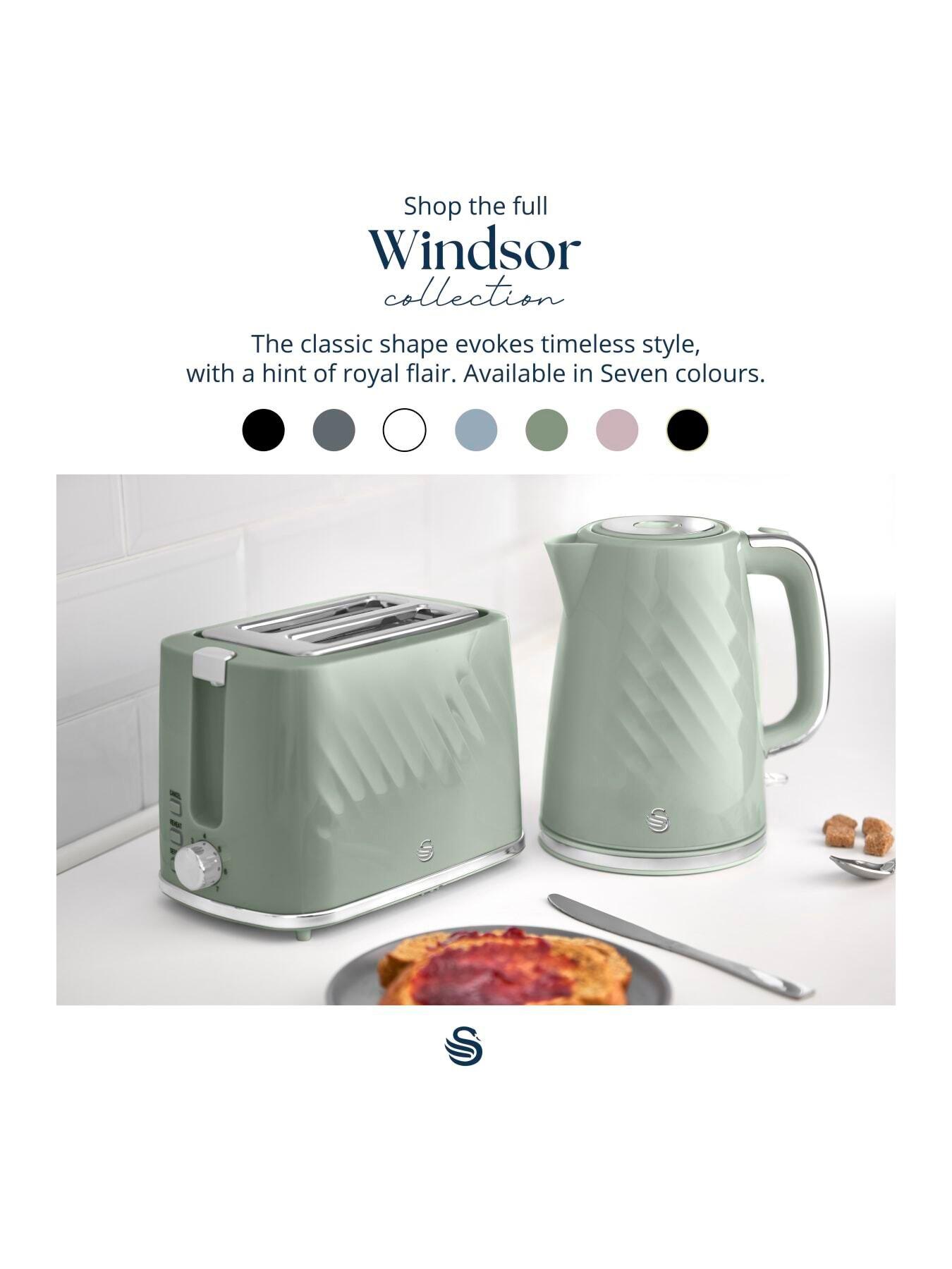 Image 5 of 7 of Swan Windsor 2 Slice Toaster with 7 Browning Levels, 900W, Sage Green