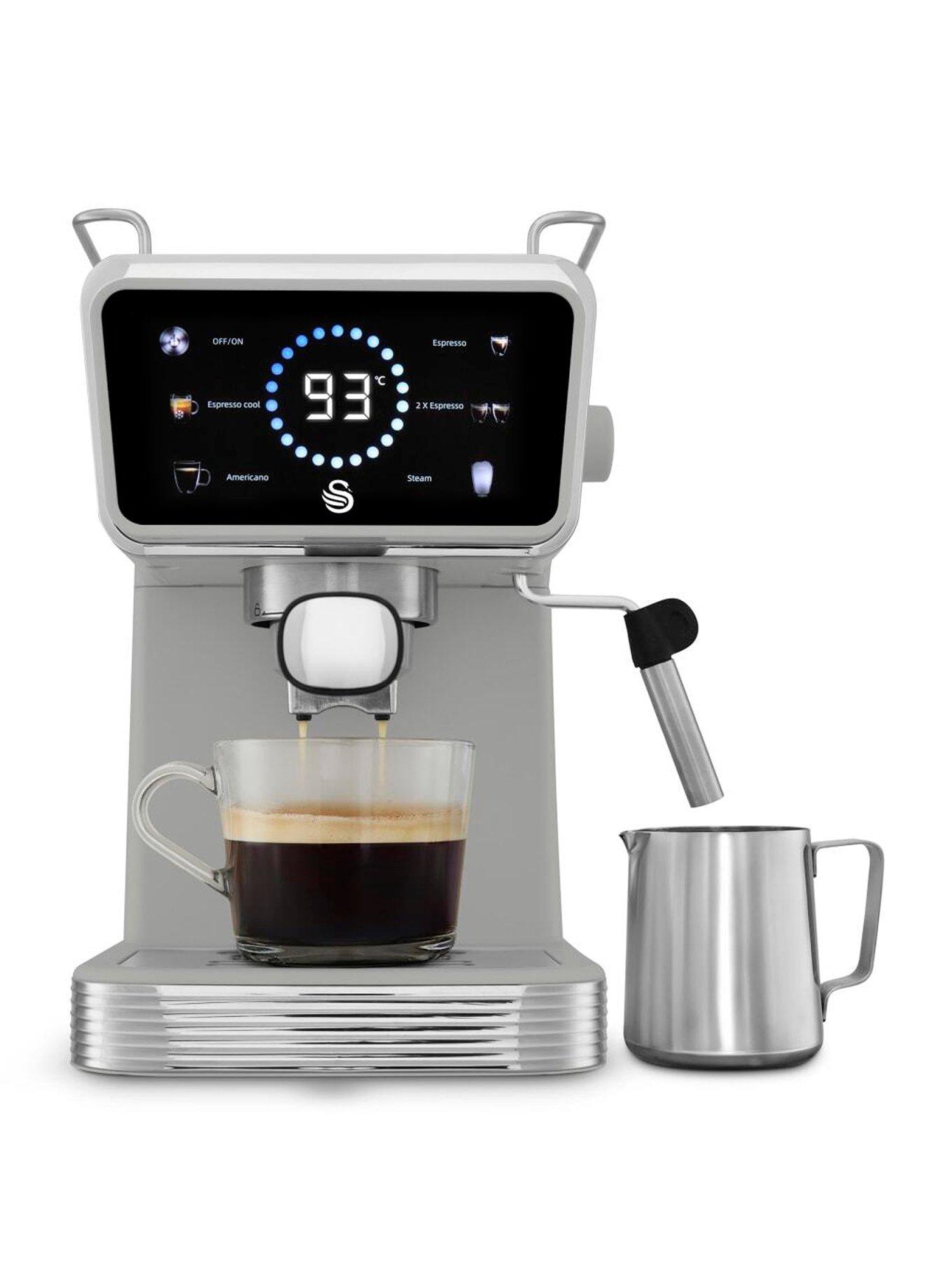 Swan Retro Pump Espresso 1-5-Litre Digital Coffee Machine - Grey