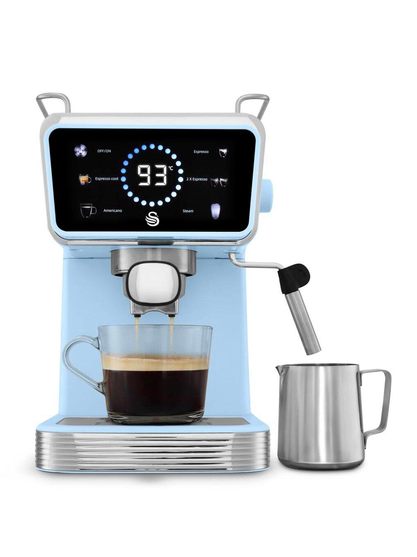 Image 1 of 7 of Swan Retro Pump Espresso 1-5-Litre&nbsp;Digital Coffee Machine - Blue