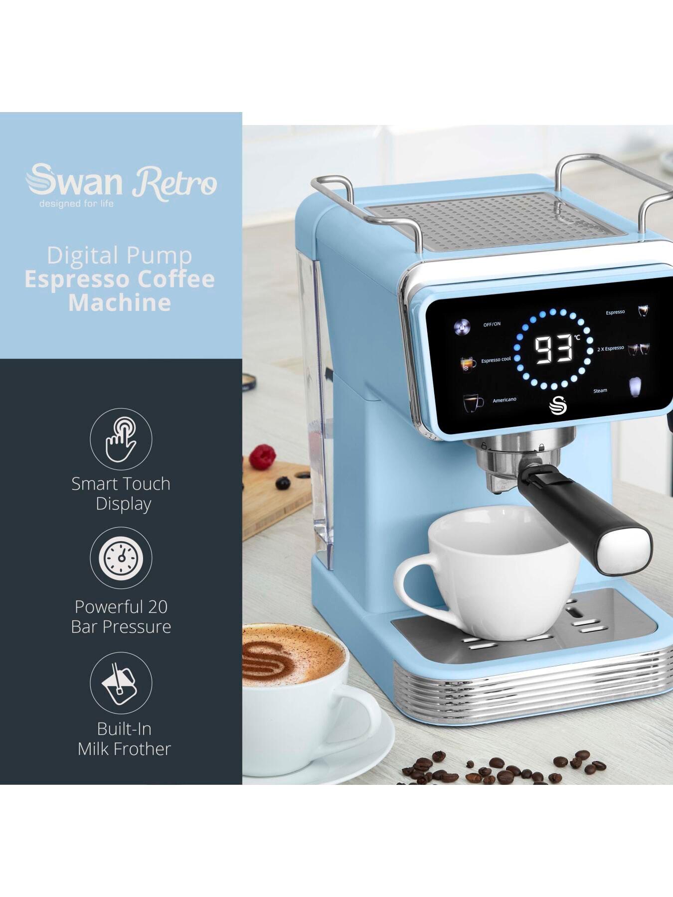 Image 2 of 7 of Swan Retro Pump Espresso 1-5-Litre&nbsp;Digital Coffee Machine - Blue