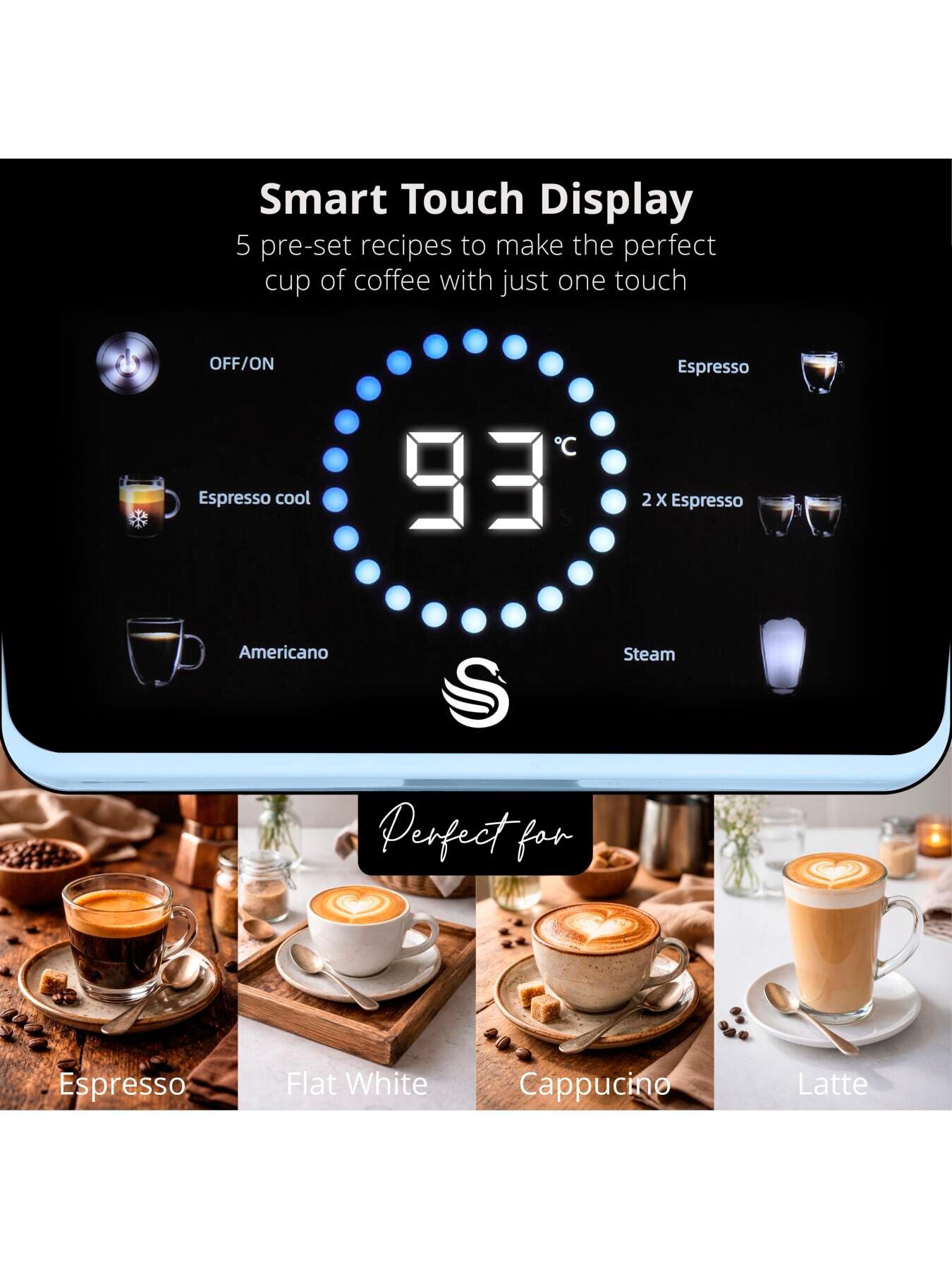 Image 3 of 7 of Swan Retro Pump Espresso 1-5-Litre&nbsp;Digital Coffee Machine - Blue