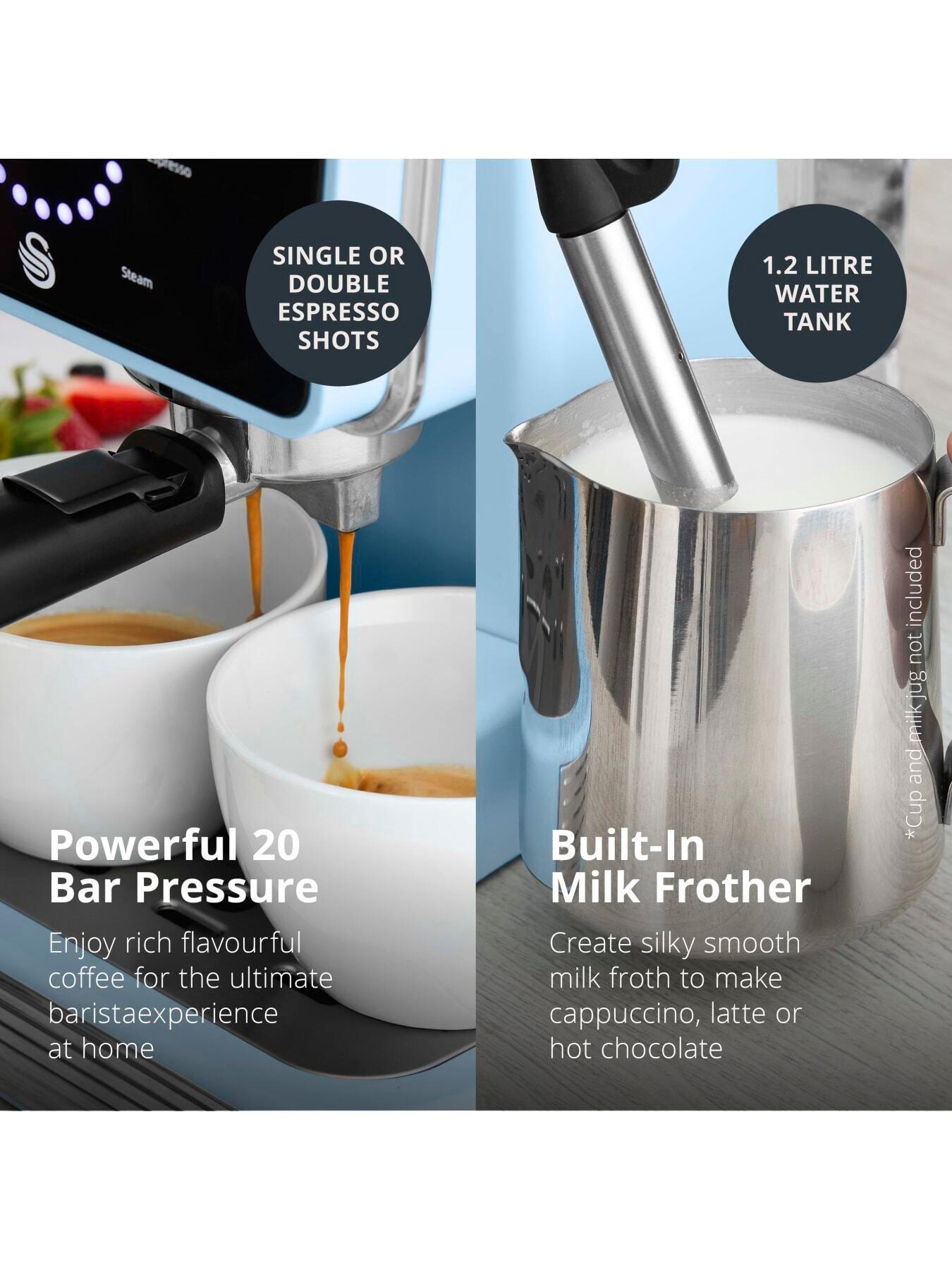 Image 4 of 7 of Swan Retro Pump Espresso 1-5-Litre&nbsp;Digital Coffee Machine - Blue