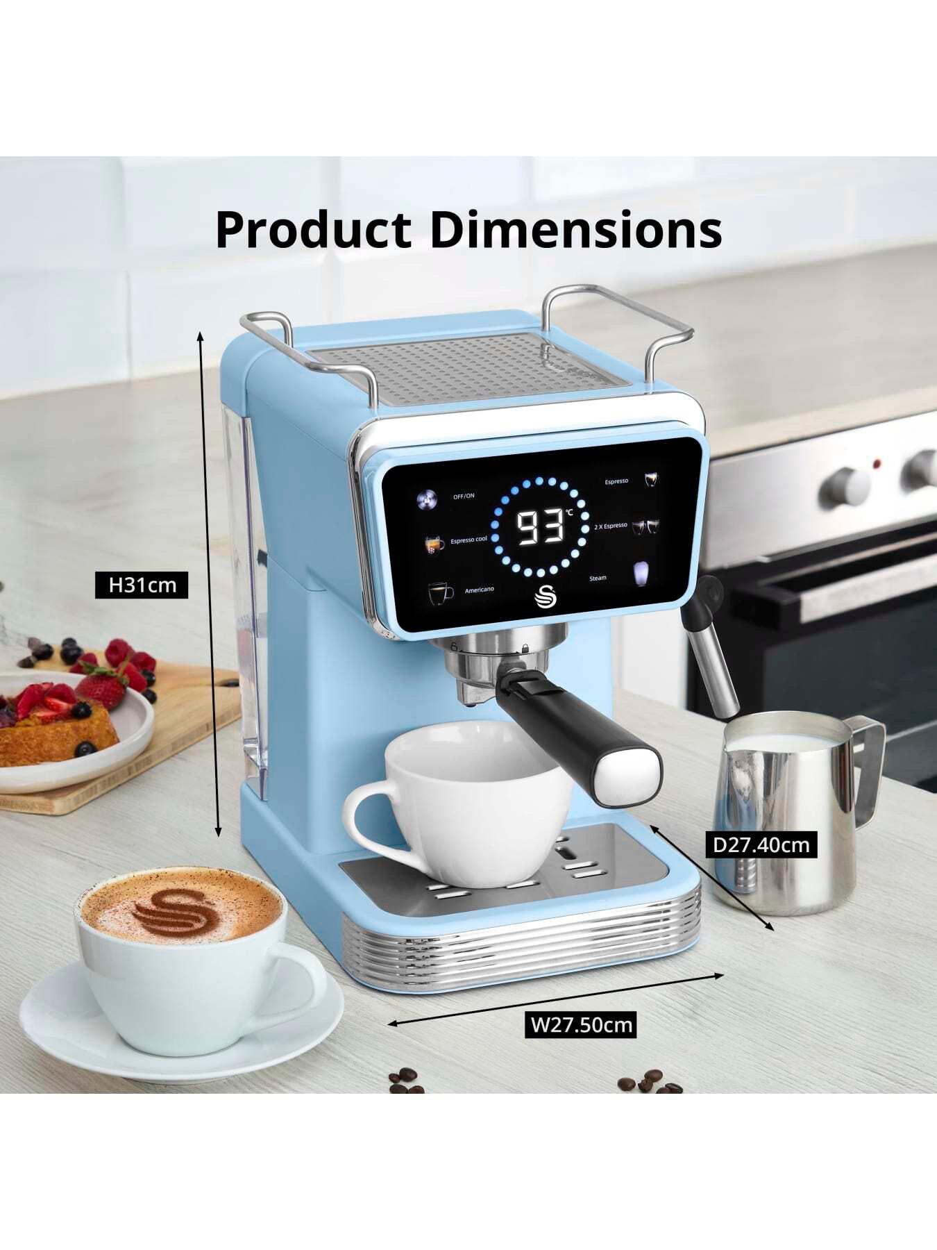 Image 6 of 7 of Swan Retro Pump Espresso 1-5-Litre&nbsp;Digital Coffee Machine - Blue