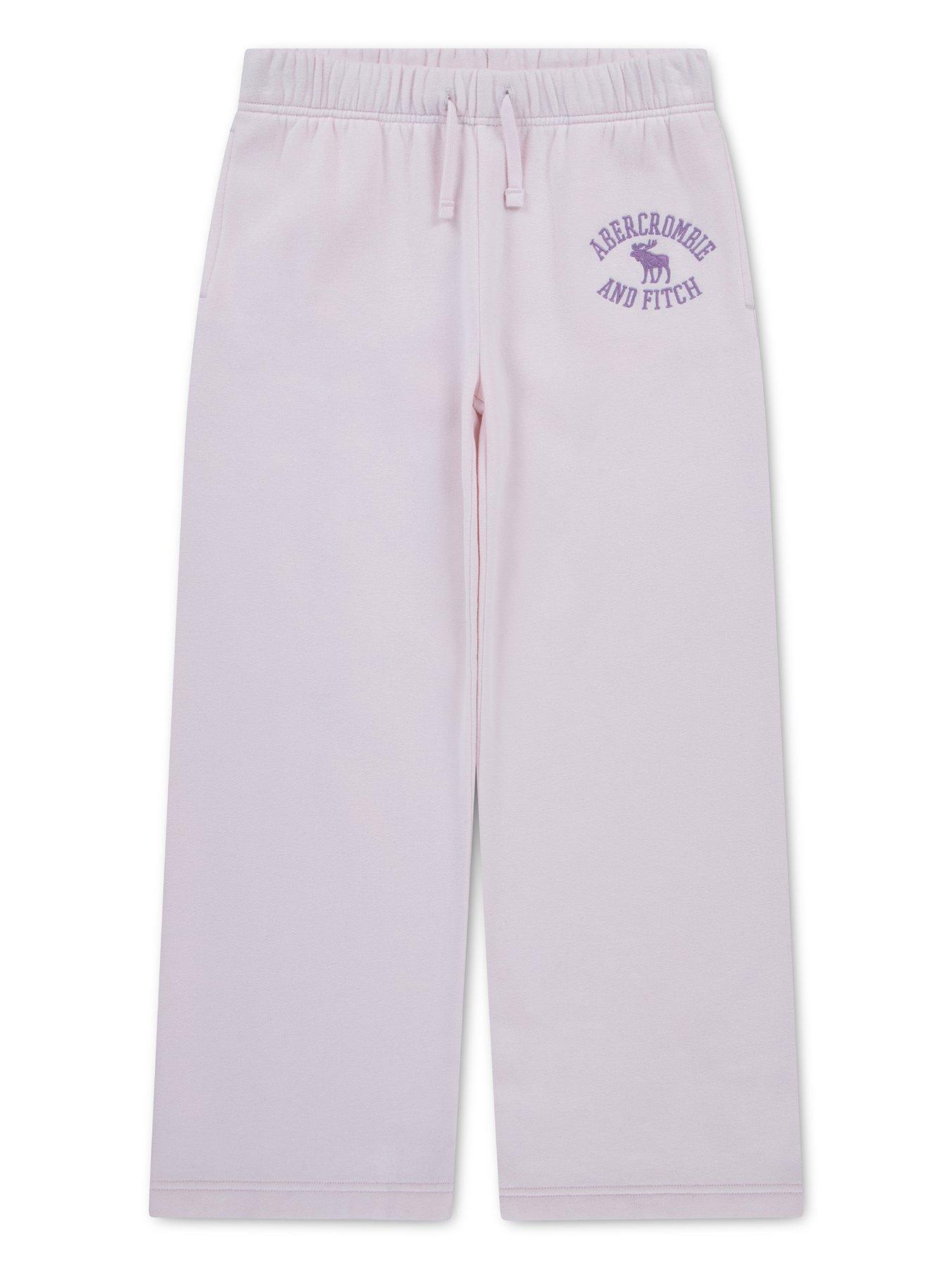 Abercrombie & Fitch Girl's Cotton Blend Drawstring Tracksuit Bottoms - Pink