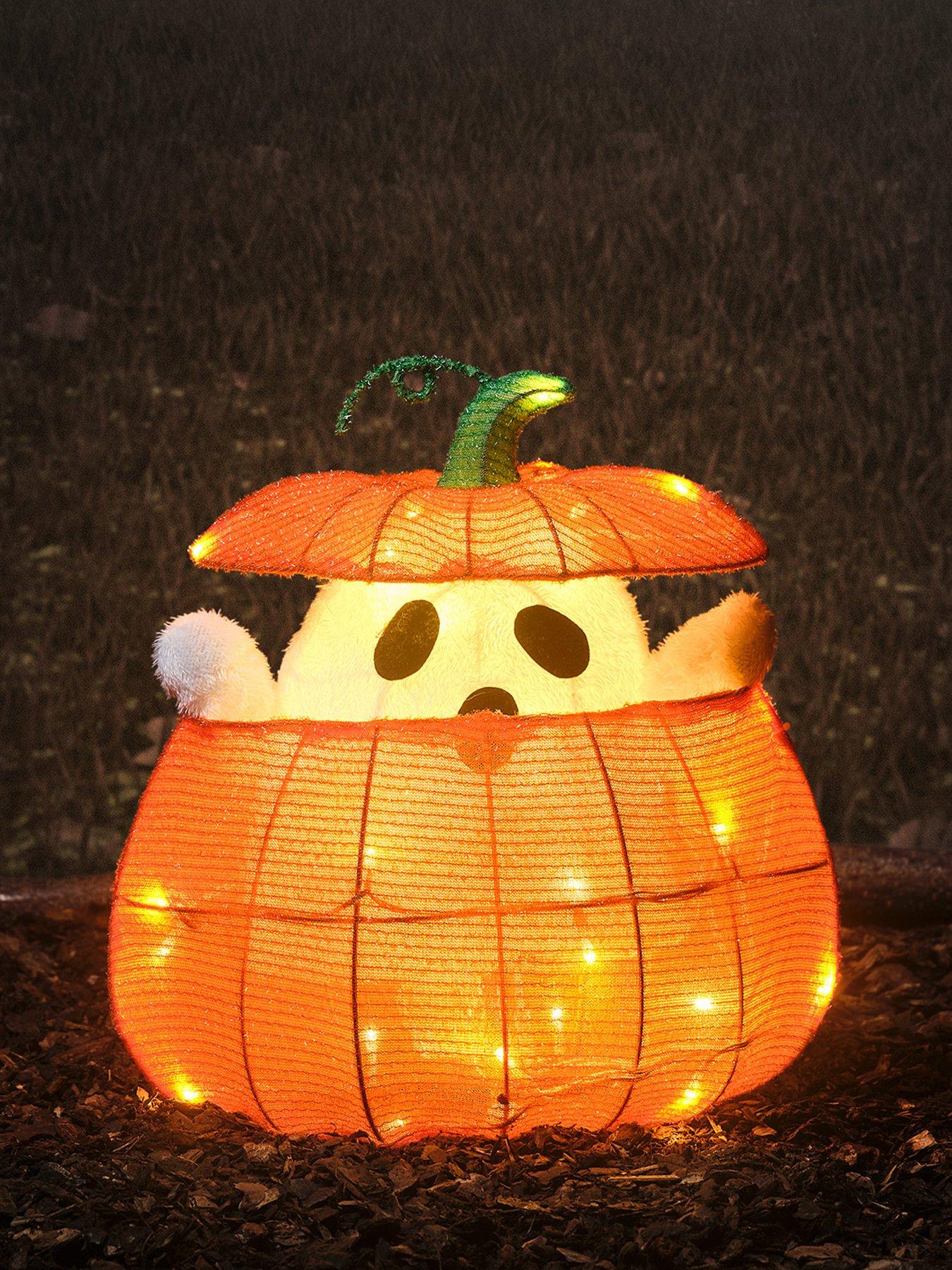 Image 2 of 5 of Lights4Fun Animated Ghost In A Pumpkin Light Up Halloween Decoration
