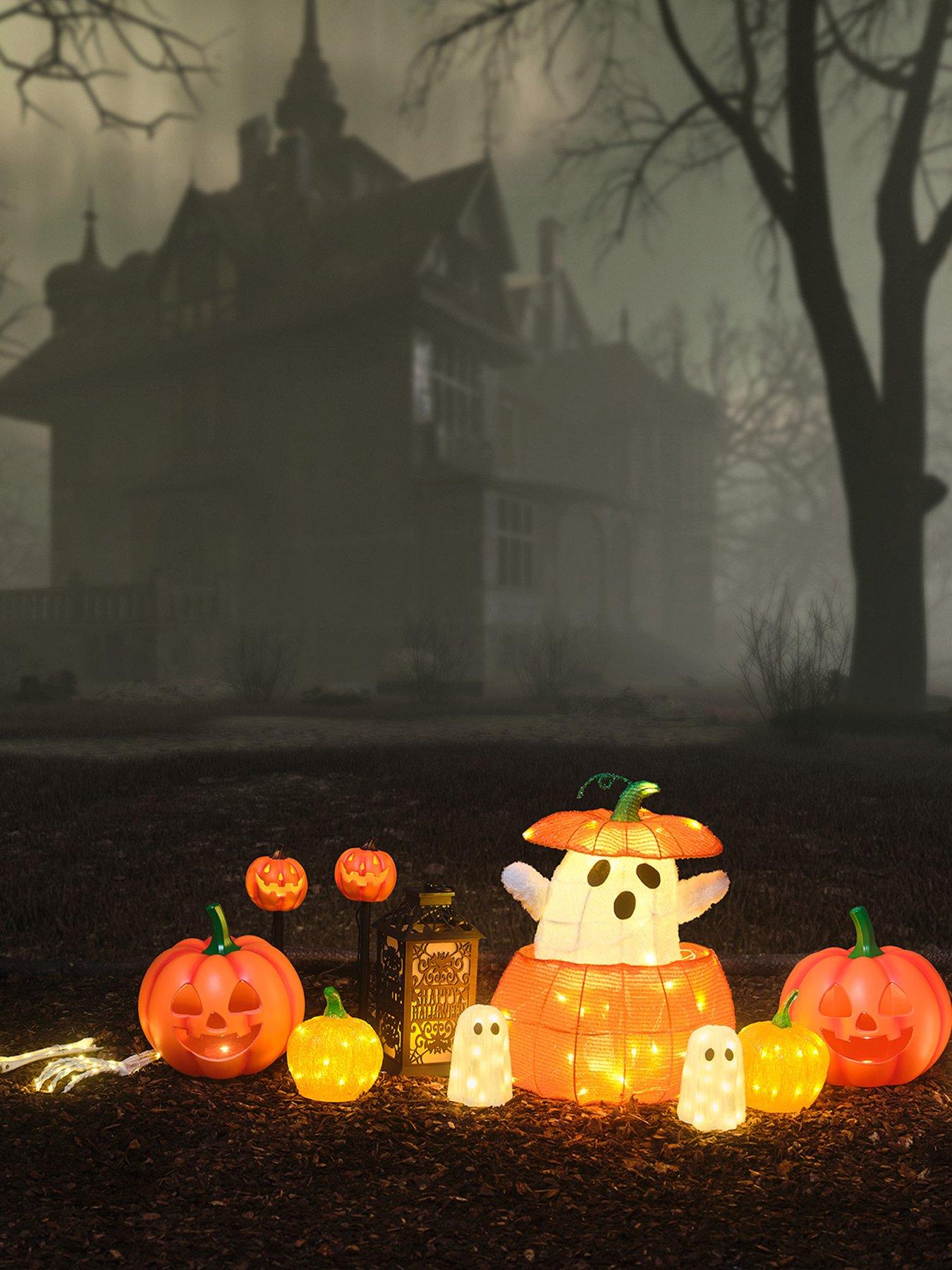 Image 5 of 5 of Lights4Fun Animated Ghost In A Pumpkin Light Up Halloween Decoration