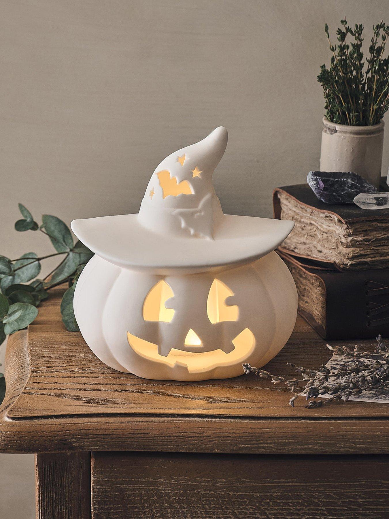 Image 1 of 2 of Lights4Fun Ceramic Halloween Pumpkin