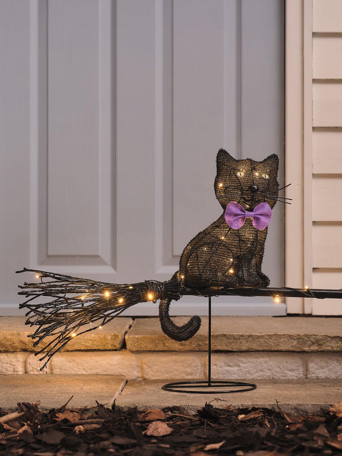 Lights4Fun Witchy Cat On Broom