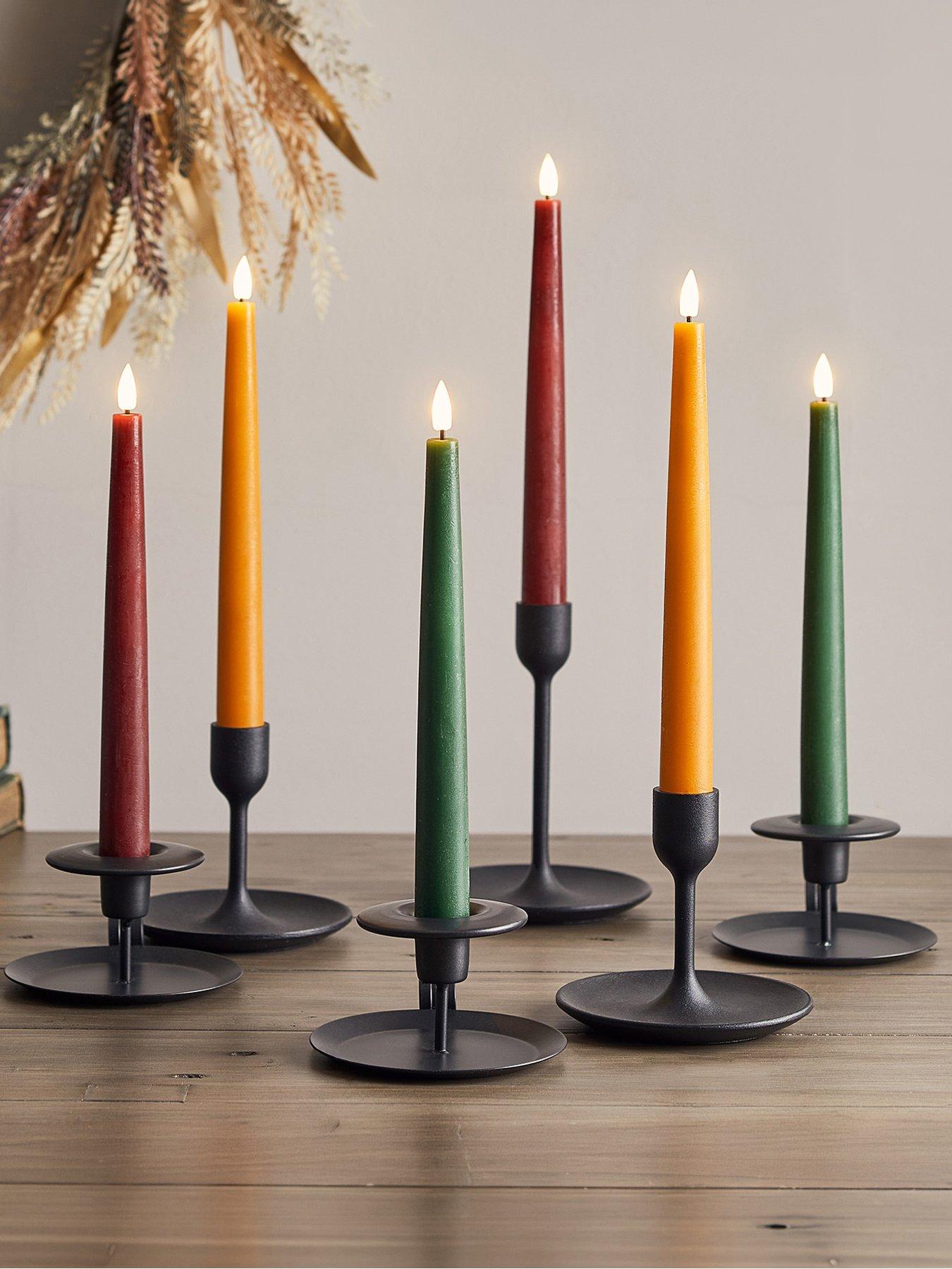 Image 1 of 6 of Lights4Fun 6 Truglow Autumnal Remote Controlled LED Taper Candles
