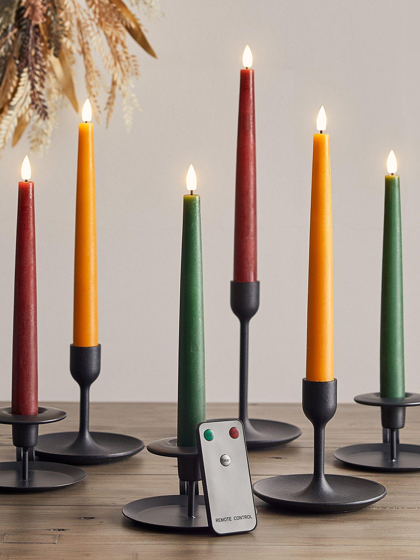 Image 2 of 6 of Lights4Fun 6 Truglow Autumnal Remote Controlled LED Taper Candles