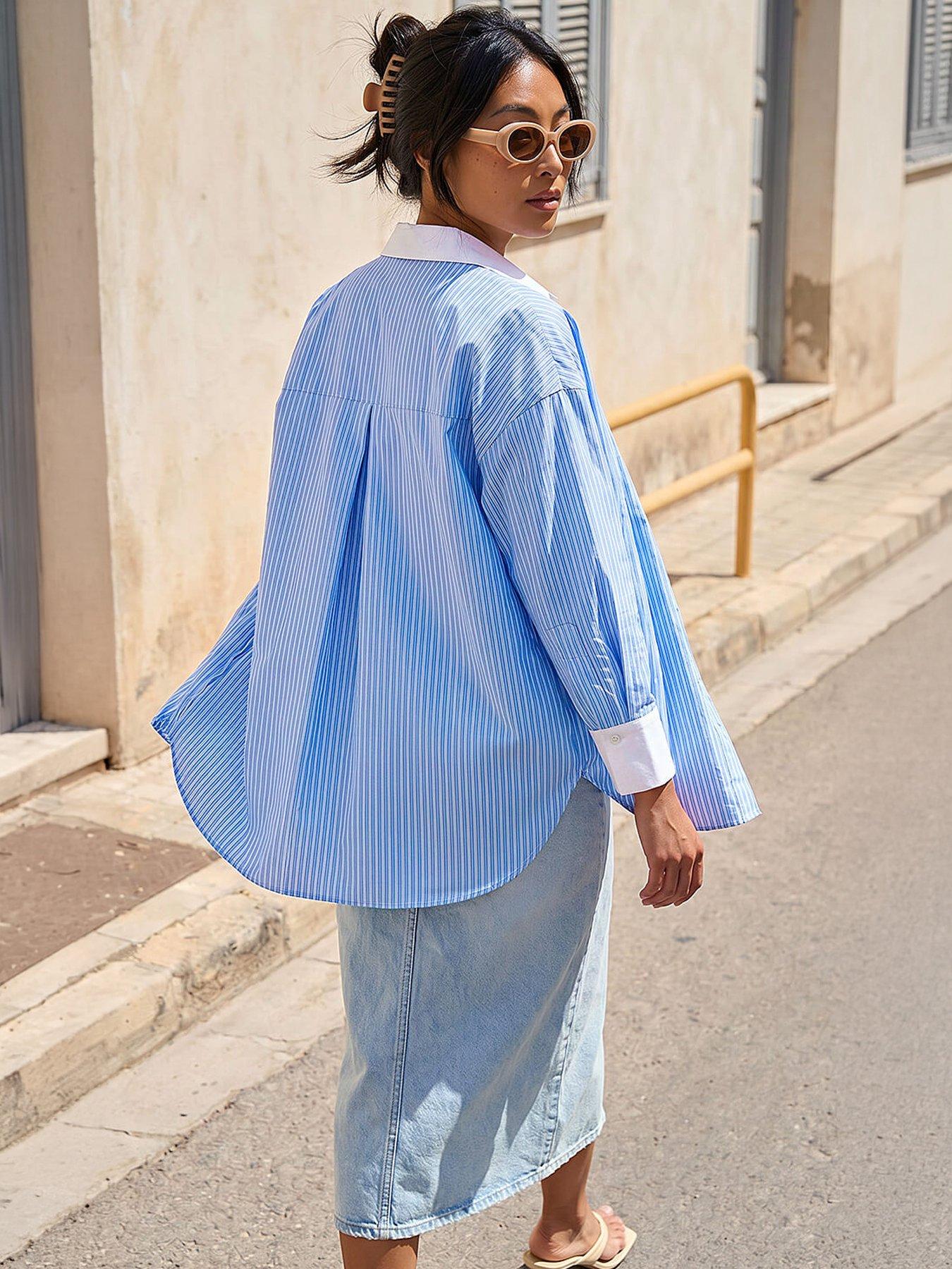 Image 3 of 4 of Roman Petite Contrast Stripe Shirt