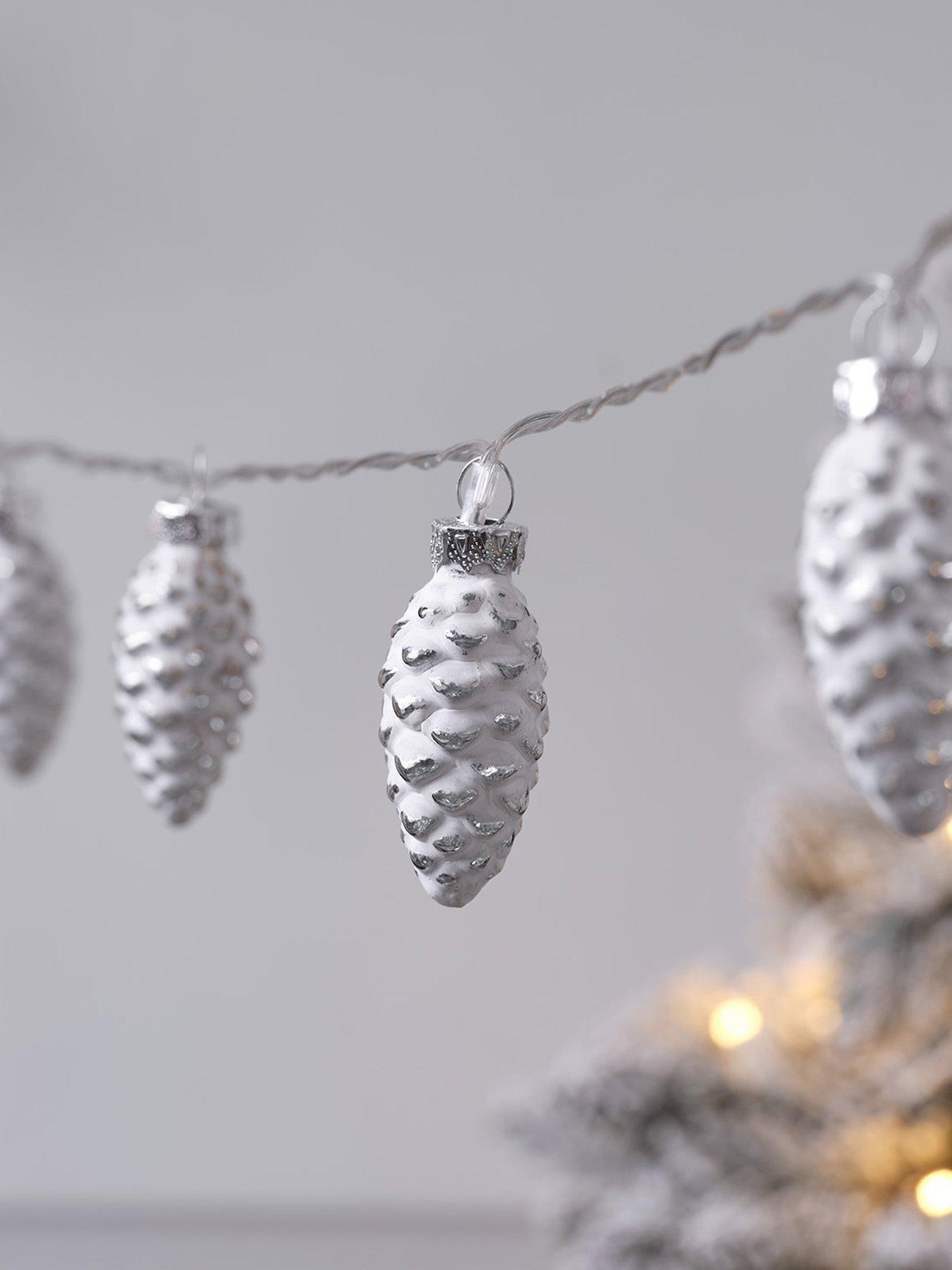 Image 5 of 6 of Lights4Fun 10 LED Glass Pinecone String Lights