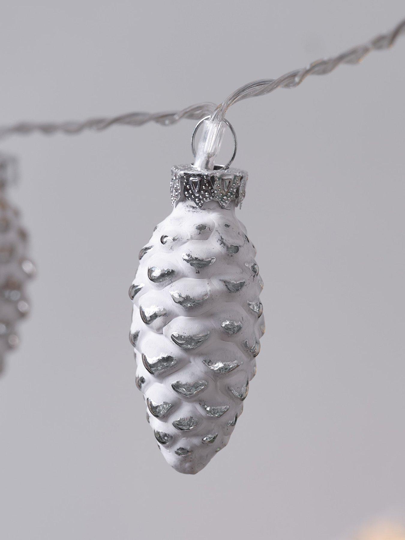 Image 6 of 6 of Lights4Fun 10 LED Glass Pinecone String Lights