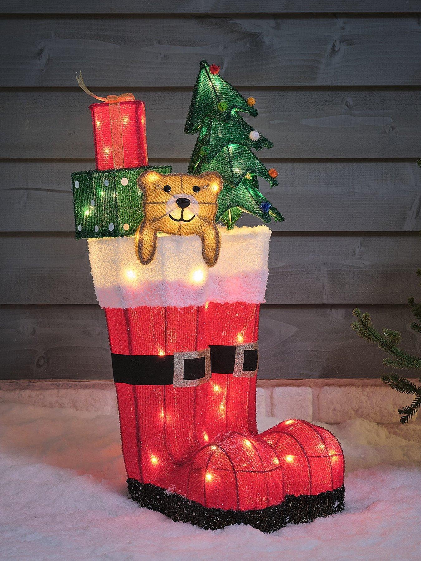 Image 1 of 3 of Lights4Fun Present Filled Boots Outdoor Light