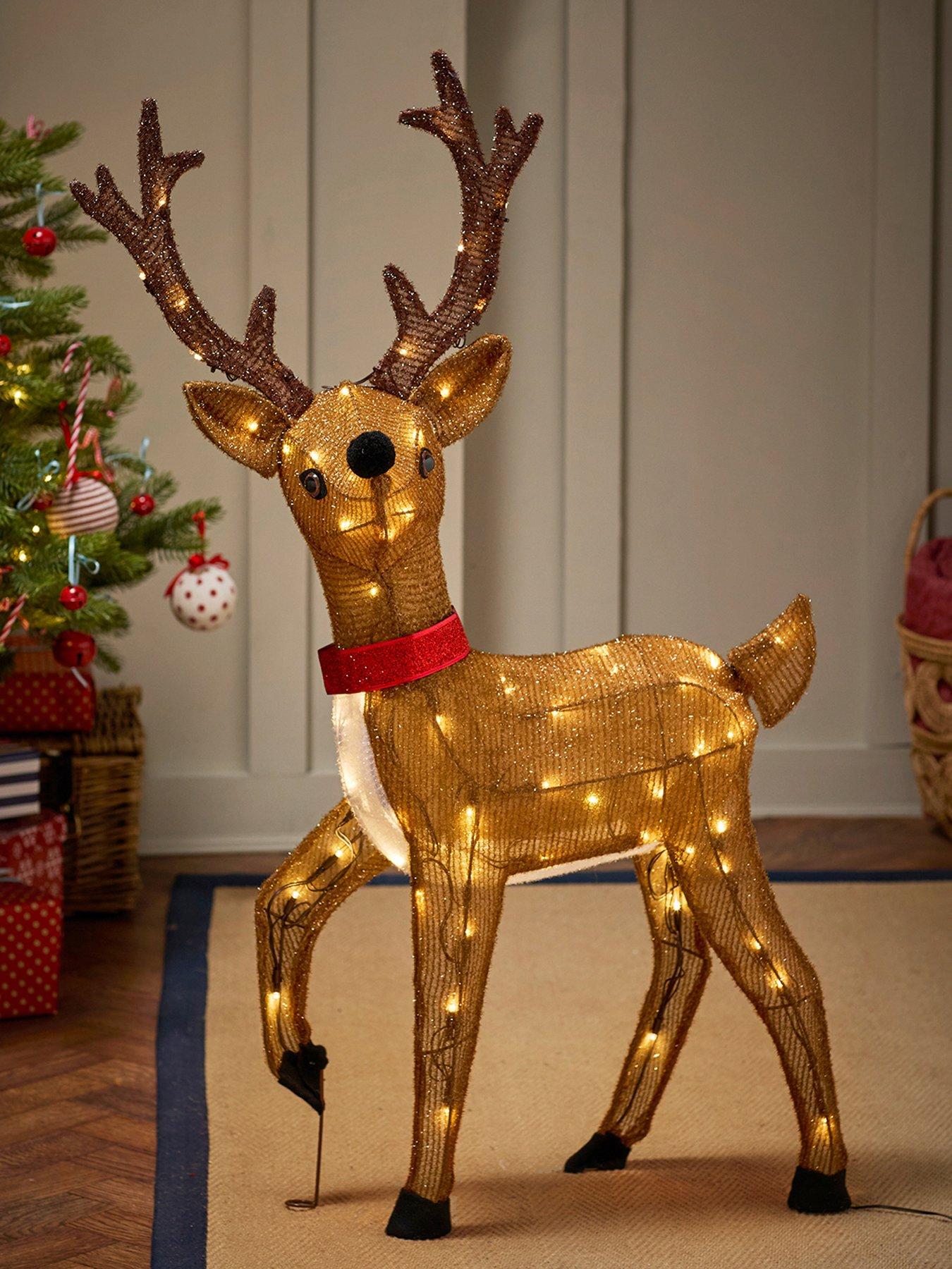 Image 1 of 3 of Lights4Fun Light Up Reindeer Decoration