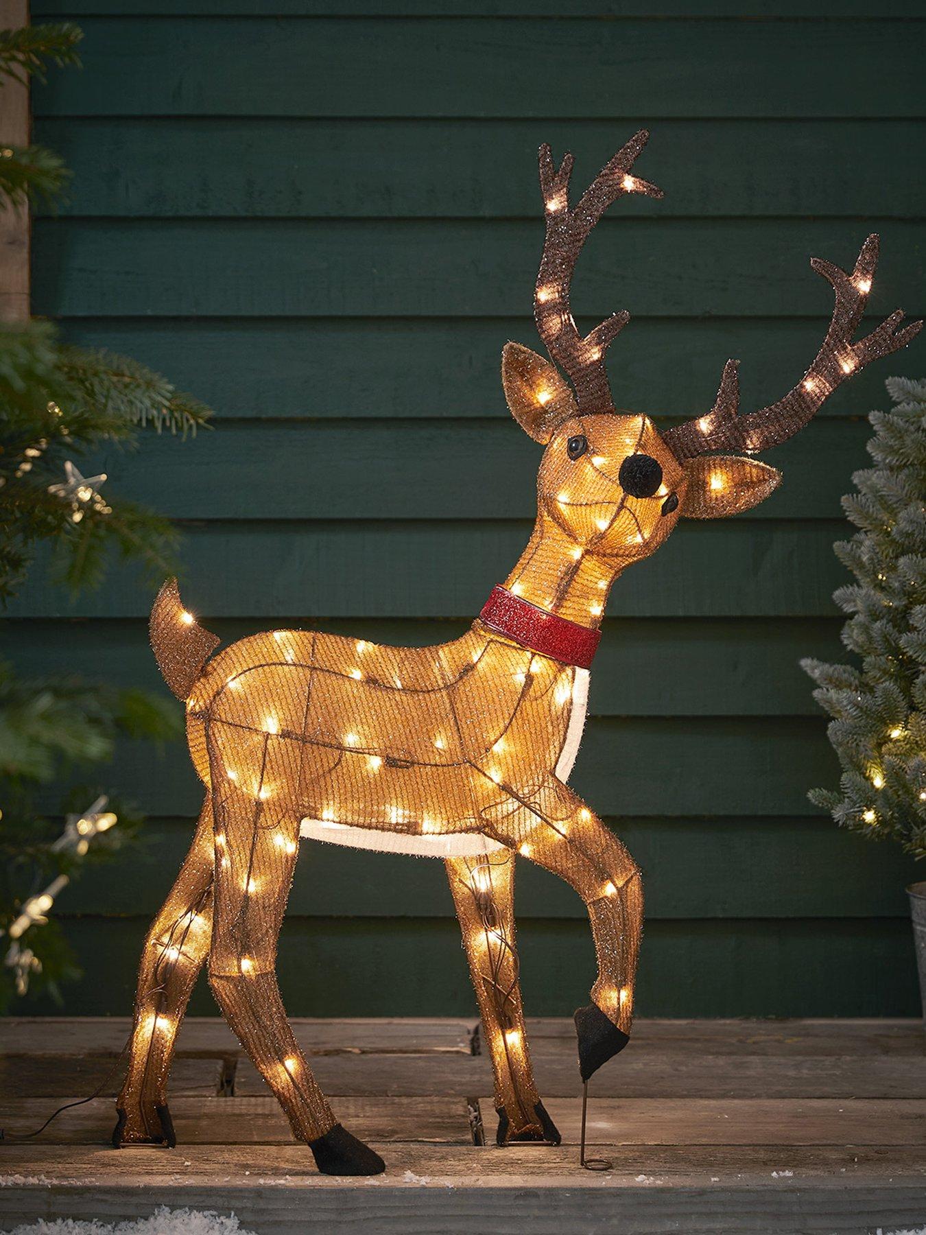 Image 2 of 3 of Lights4Fun Light Up Reindeer Decoration