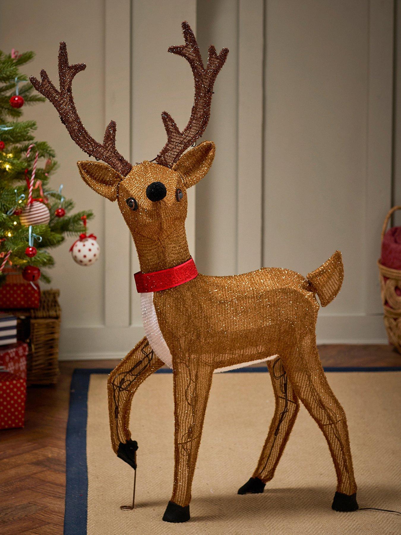Image 3 of 3 of Lights4Fun Light Up Reindeer Decoration