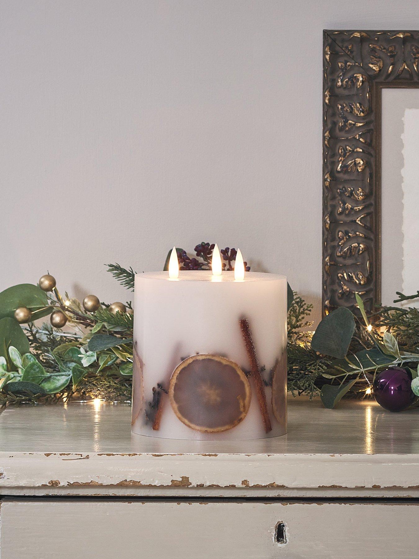 Image 2 of 6 of Lights4Fun Truglow LED 3 Wick Winter Candle