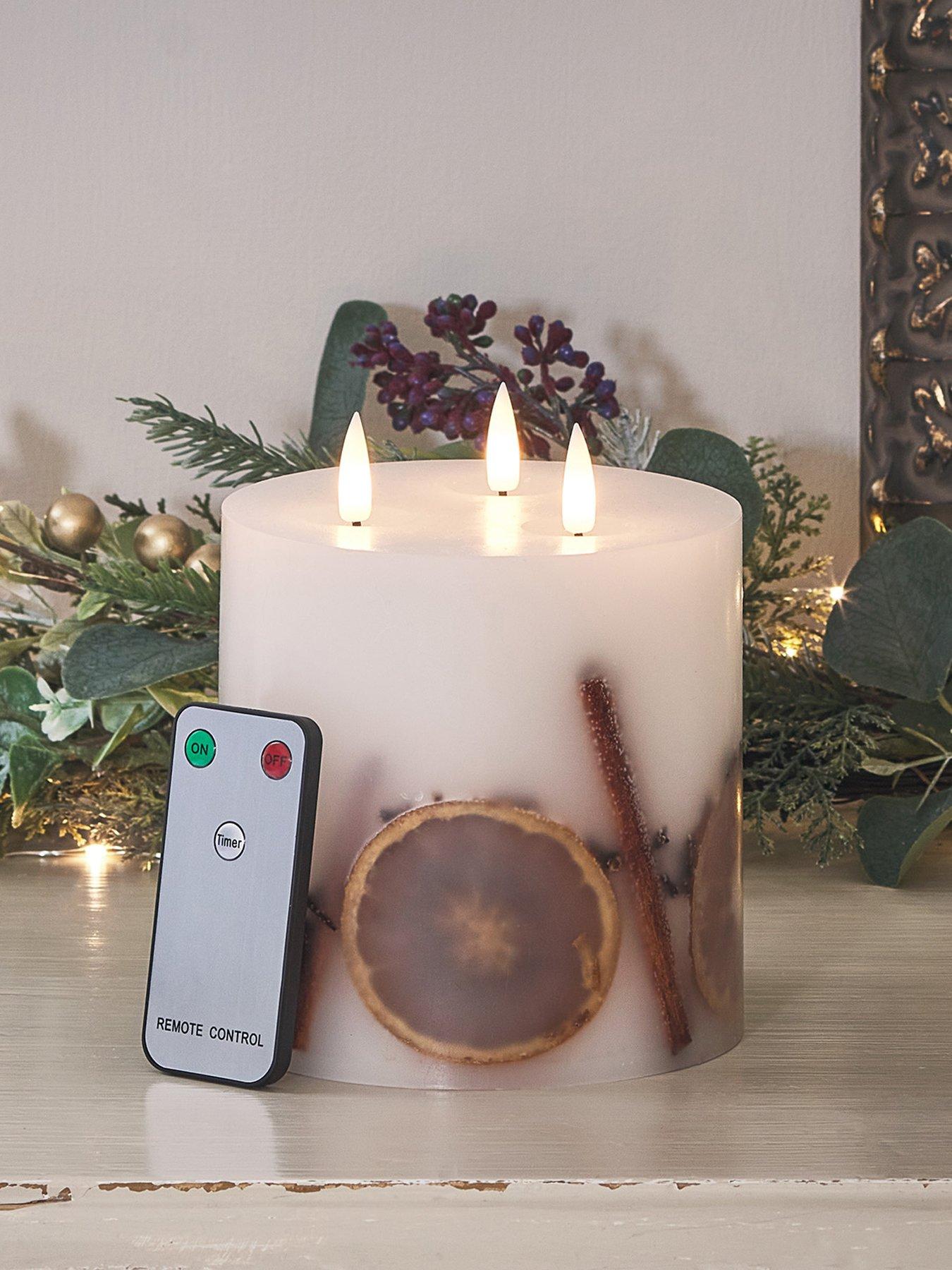 Image 3 of 6 of Lights4Fun Truglow LED 3 Wick Winter Candle