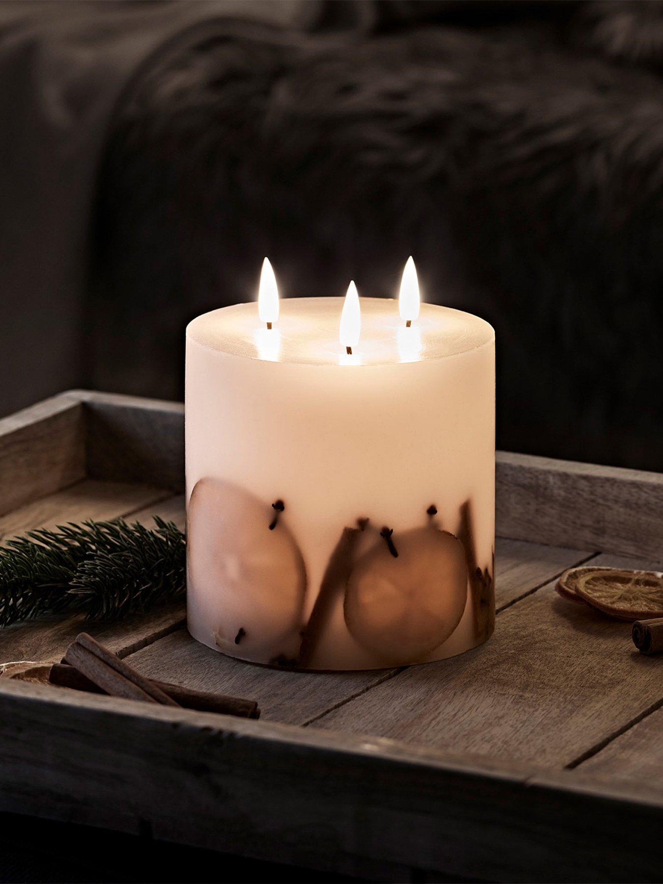 Image 4 of 6 of Lights4Fun Truglow LED 3 Wick Winter Candle