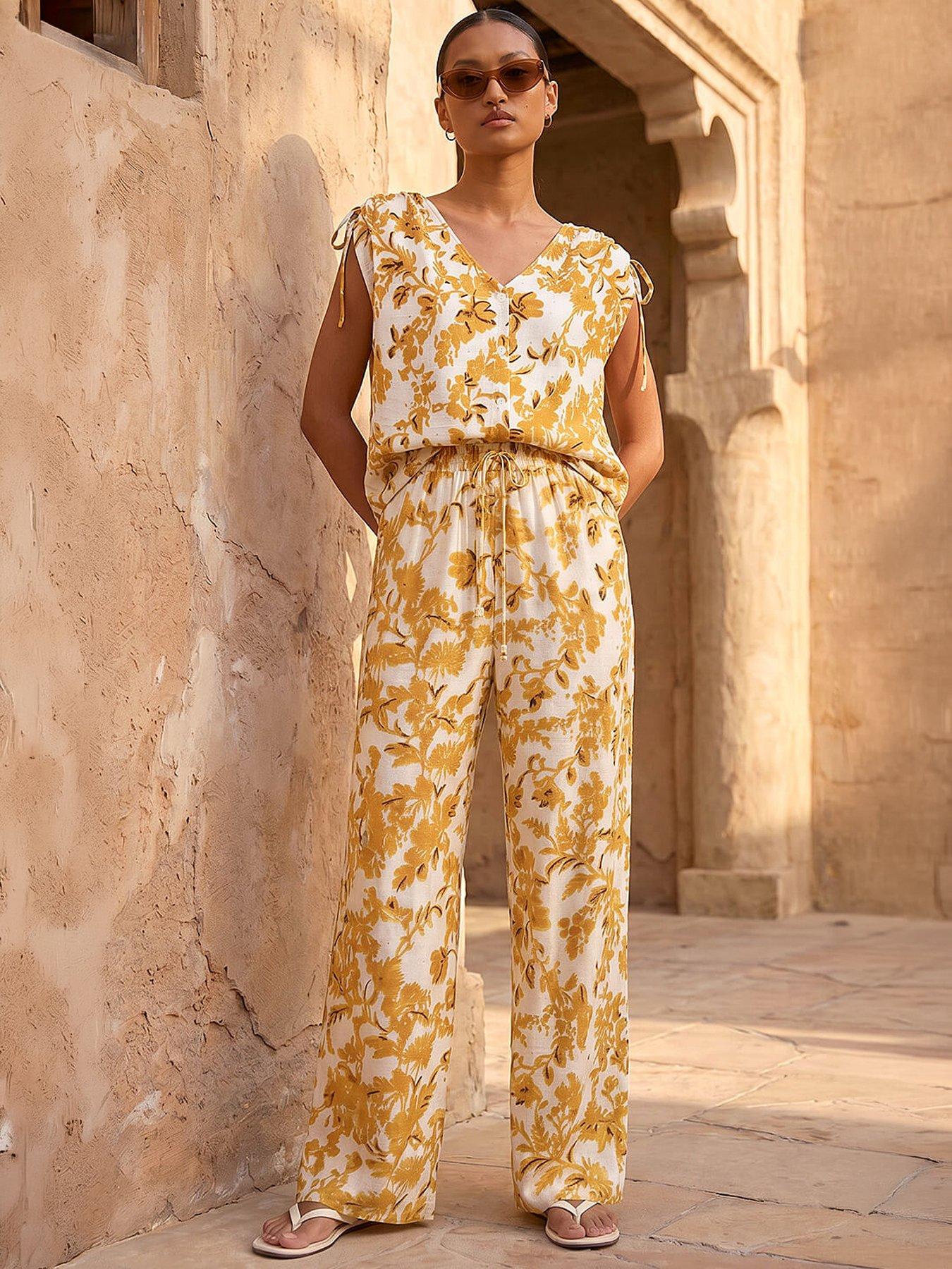 Roman Floral Hotfix Tie Blouse