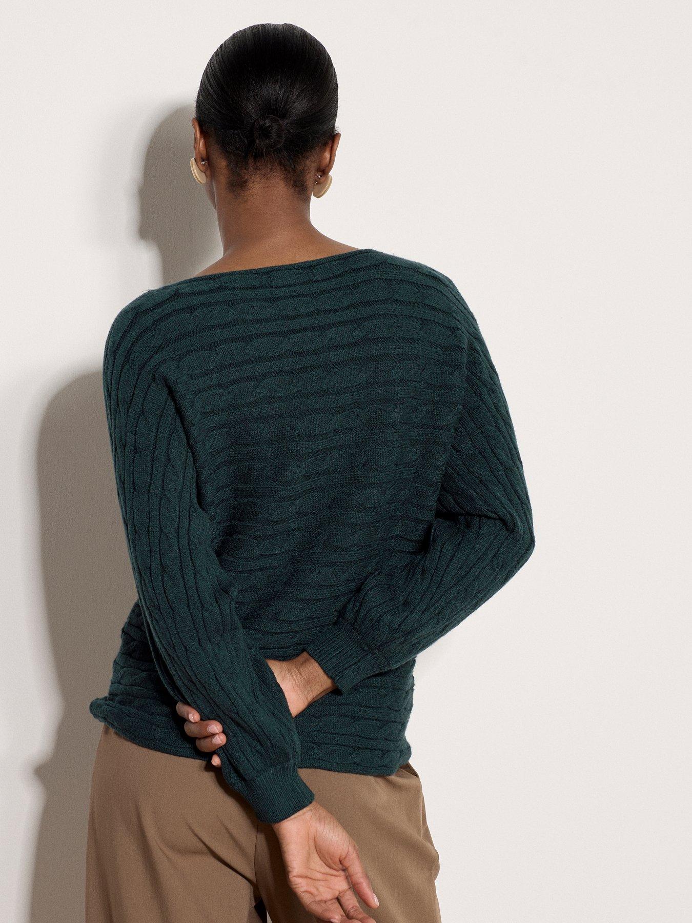Image 2 of 4 of Apricot Apricot Aran Stripe Batwing Knit Jumper