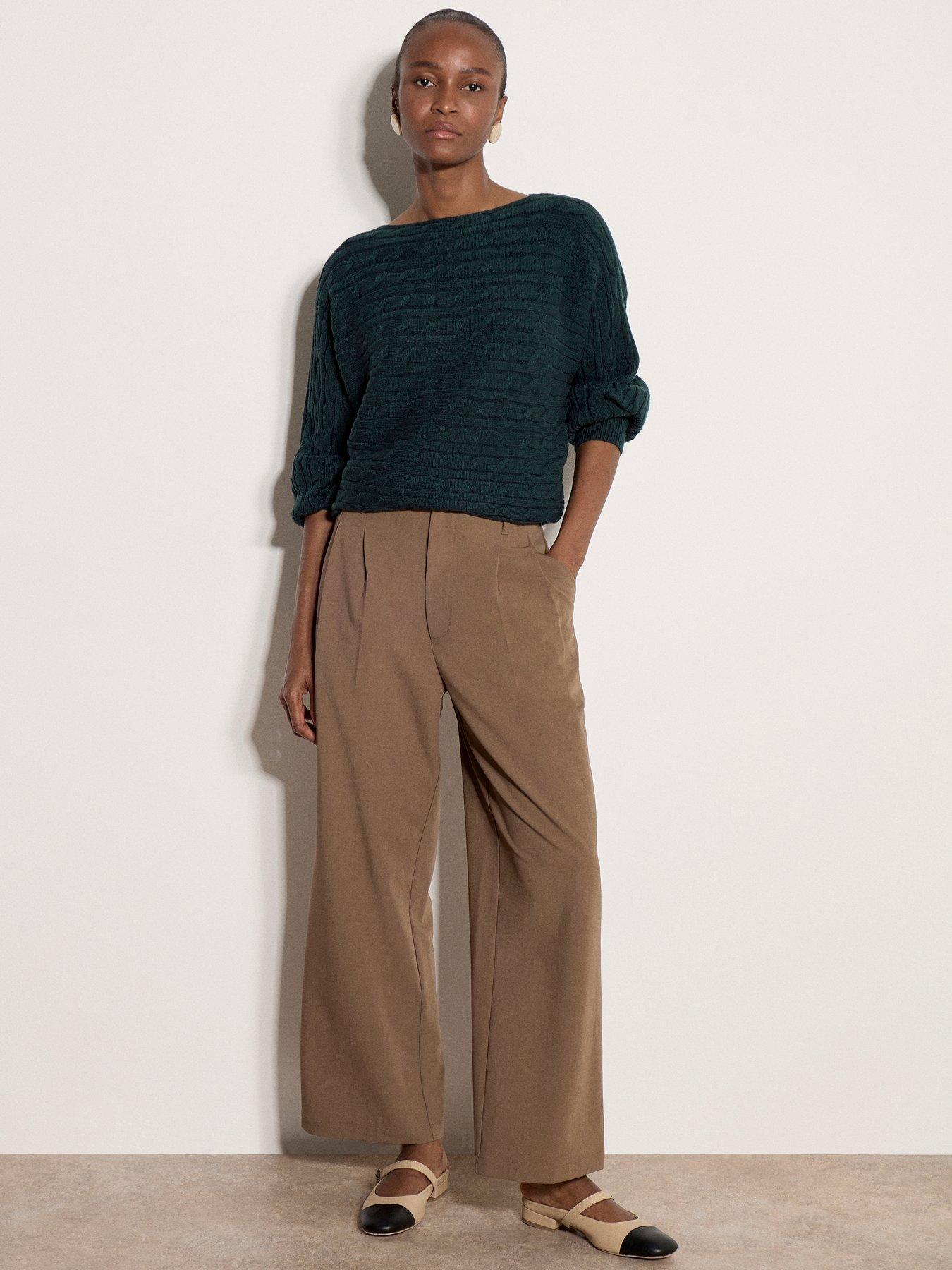 Image 3 of 4 of Apricot Apricot Aran Stripe Batwing Knit Jumper