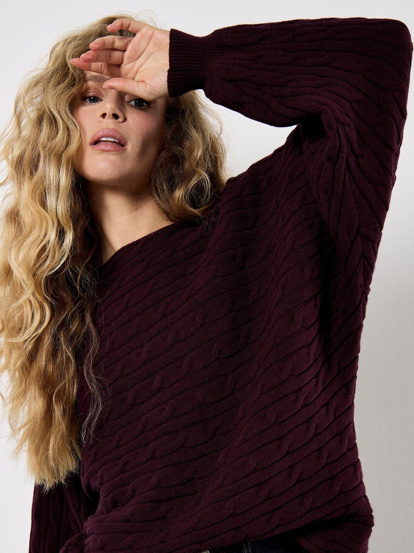 Image 4 of 5 of Apricot Apricot Aran Stripe Batwing Knit Jumper