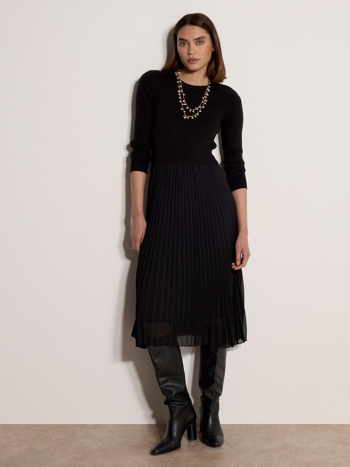 Apricot Apricot Ribbed Jumper Pleated Skirt Drs
